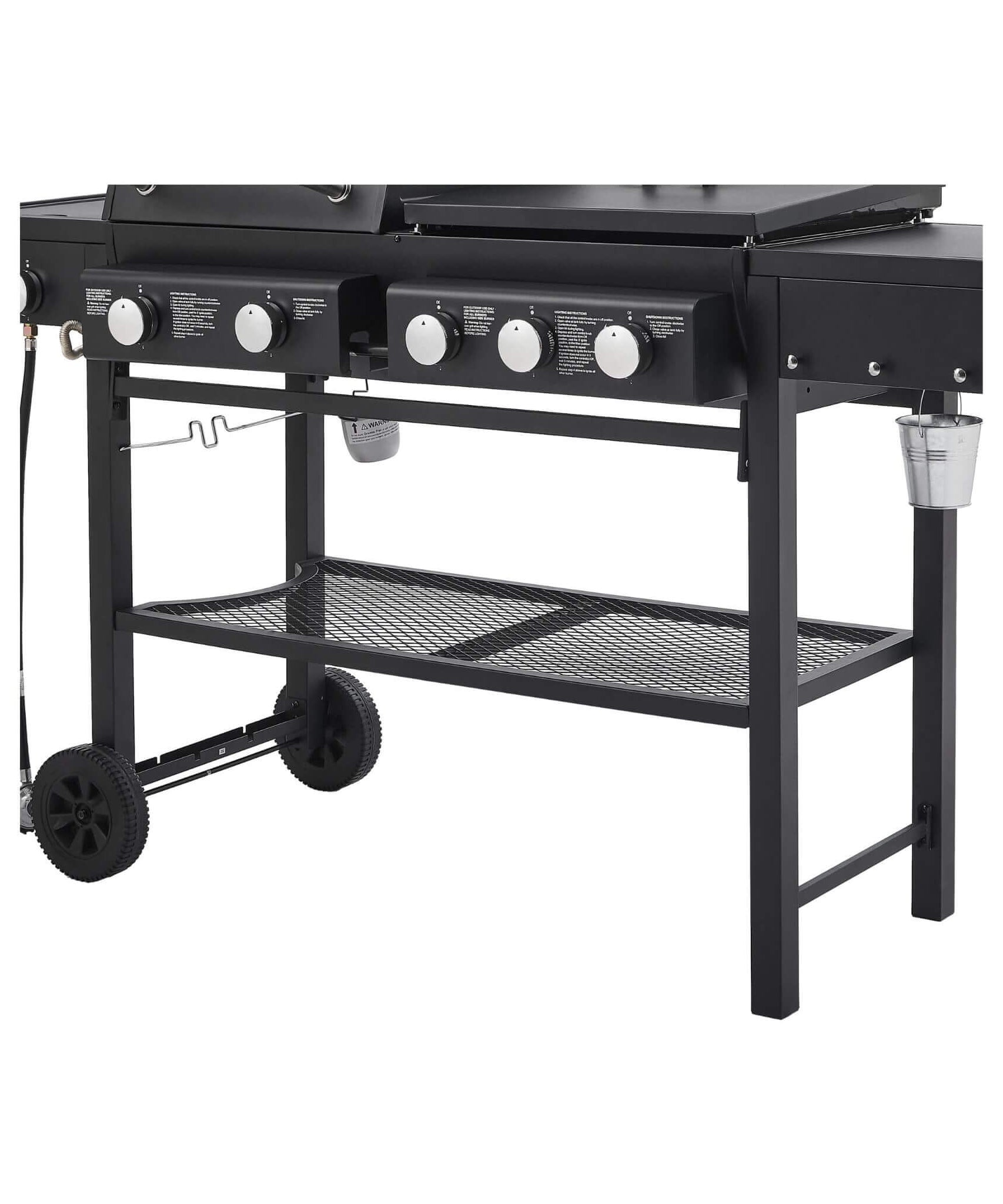 Castelle Flame Heavy-Duty All-In-One Outdoor 5-Burner 56K BTU Liquid Propane Grill (SAK57124)