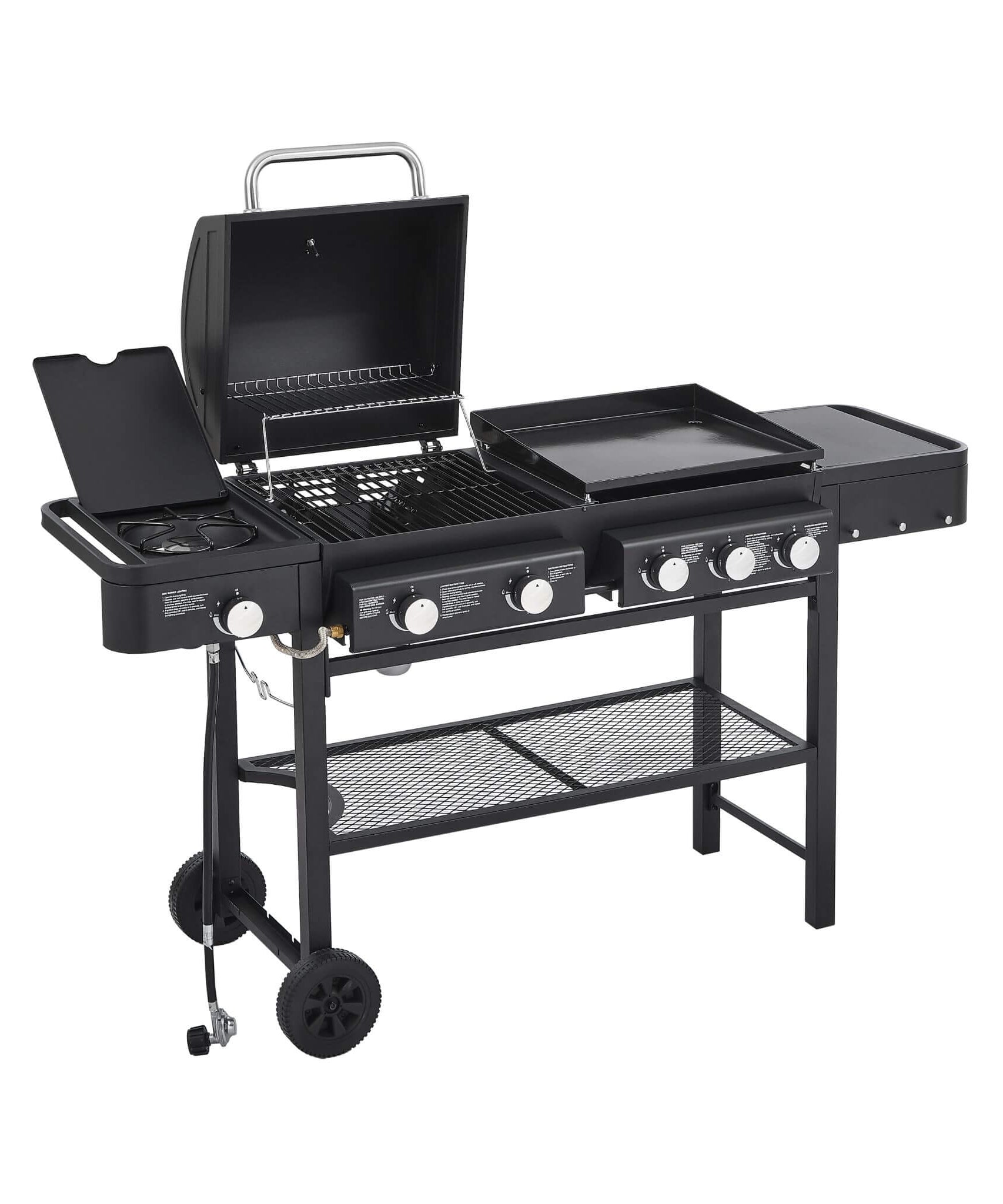 Castelle Flame Heavy-Duty All-In-One Outdoor 5-Burner 56K BTU Liquid Propane Grill (SAK57124)