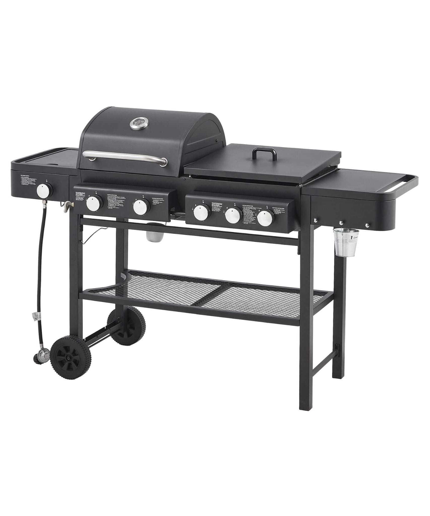 Castelle Flame Heavy-Duty All-In-One Outdoor 5-Burner 56K BTU Liquid Propane Grill (SAK57124)