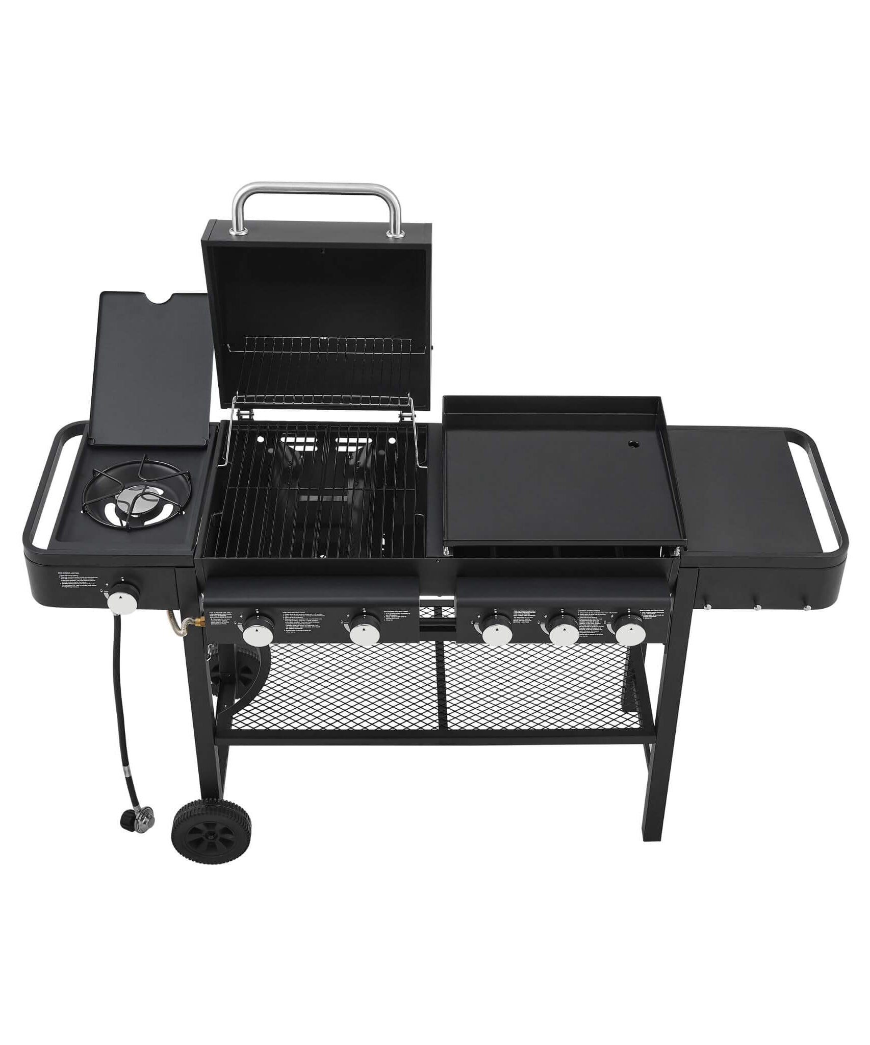 Castelle Flame Heavy-Duty All-In-One Outdoor 5-Burner 56K BTU Liquid Propane Grill (SAK57124)