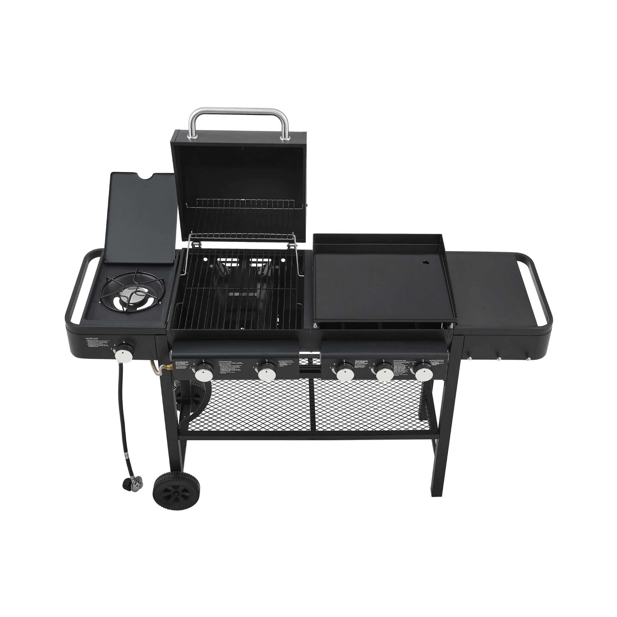 Castelle Flame Heavy-Duty All-In-One Outdoor 5-Burner 56K BTU Liquid Propane Grill (SAK57124)