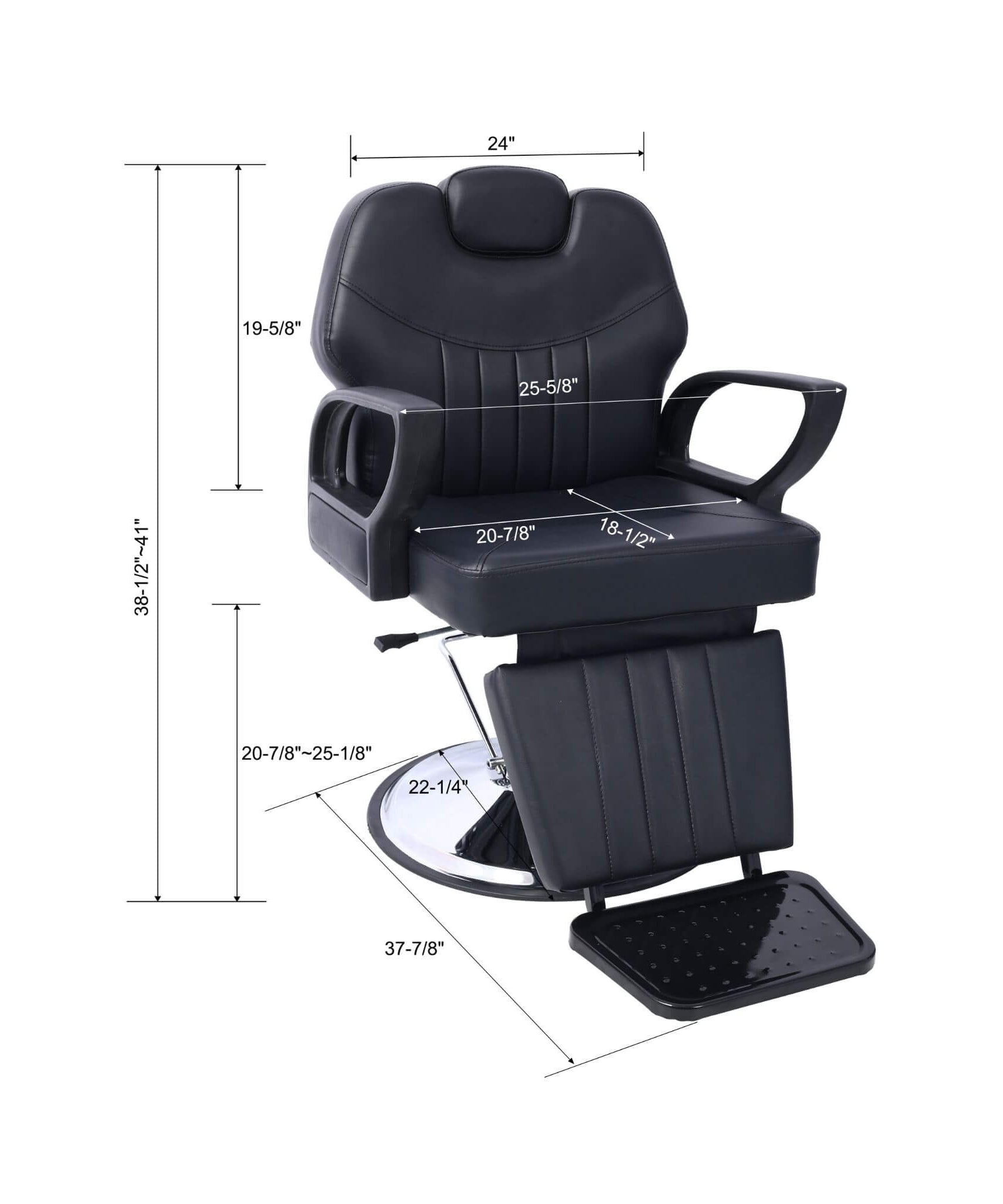 Heavy-Duty Extra-Wide PU Leather Hydraulic Reclining Barber Chair (SAK74613)