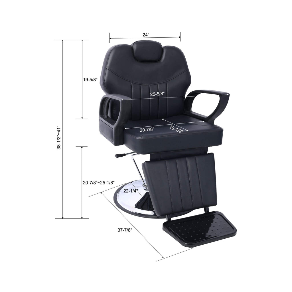 Heavy-Duty Extra-Wide PU Leather Hydraulic Reclining Barber Chair (SAK74613)