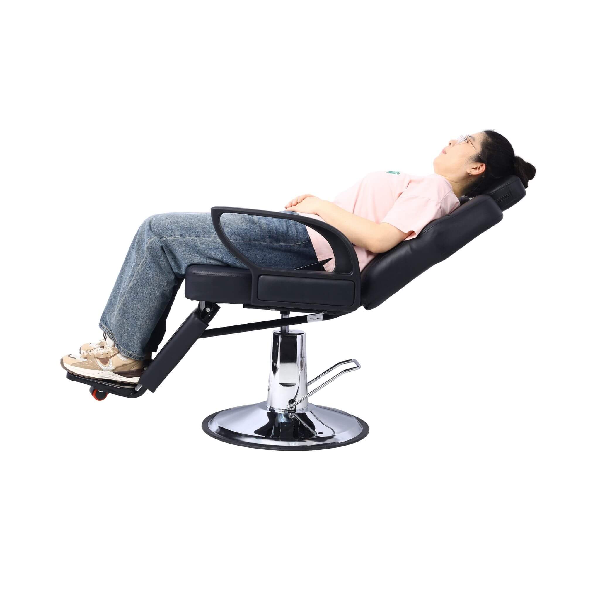 Heavy-Duty Extra-Wide PU Leather Hydraulic Reclining Barber Chair (SAK74613)