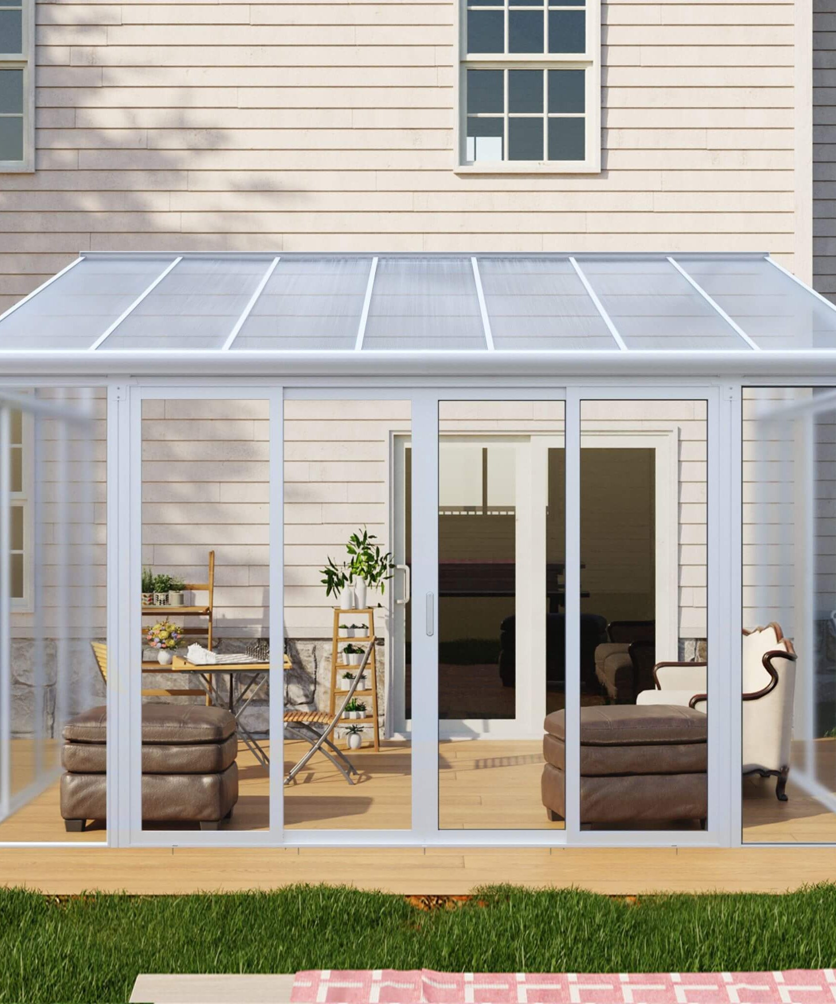[10X14FT] Alora Lumina Heavy-Duty All-Season Aluminum Alloy Patio Sunroom With 3 Lockable Sliding Doors (SAK62713)