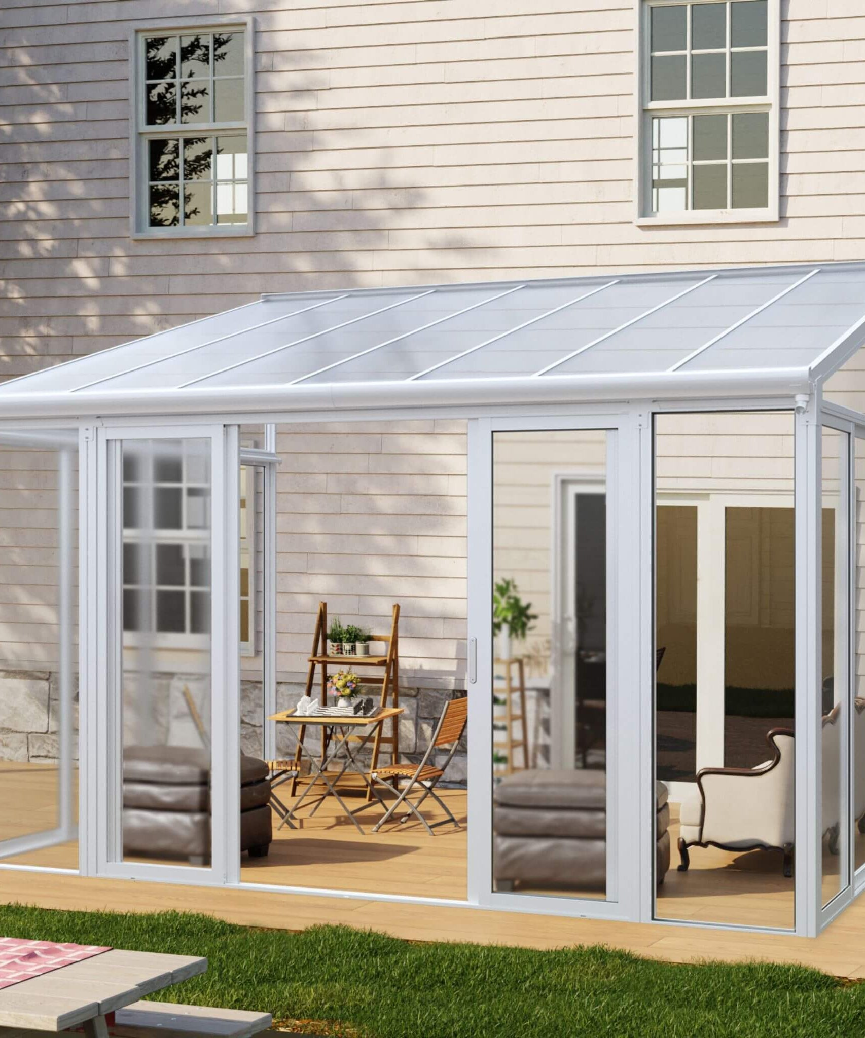 [10X14FT] Alora Lumina Heavy-Duty All-Season Aluminum Alloy Patio Sunroom With 3 Lockable Sliding Doors (SAK62713)