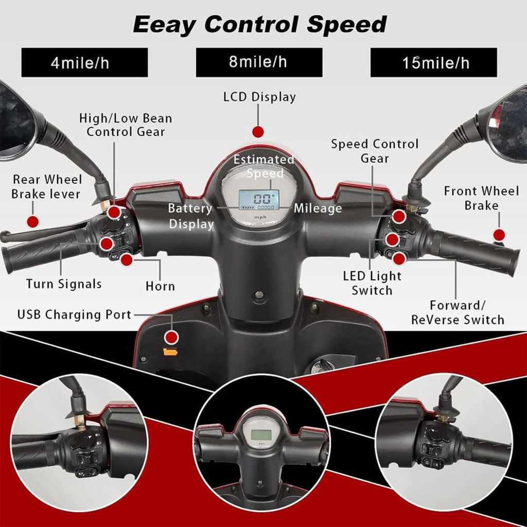 Zvg Heavy-Duty 800W All-Terrain Electric Powered Mobility Scooter For Seniors & Adults (SAK96314)