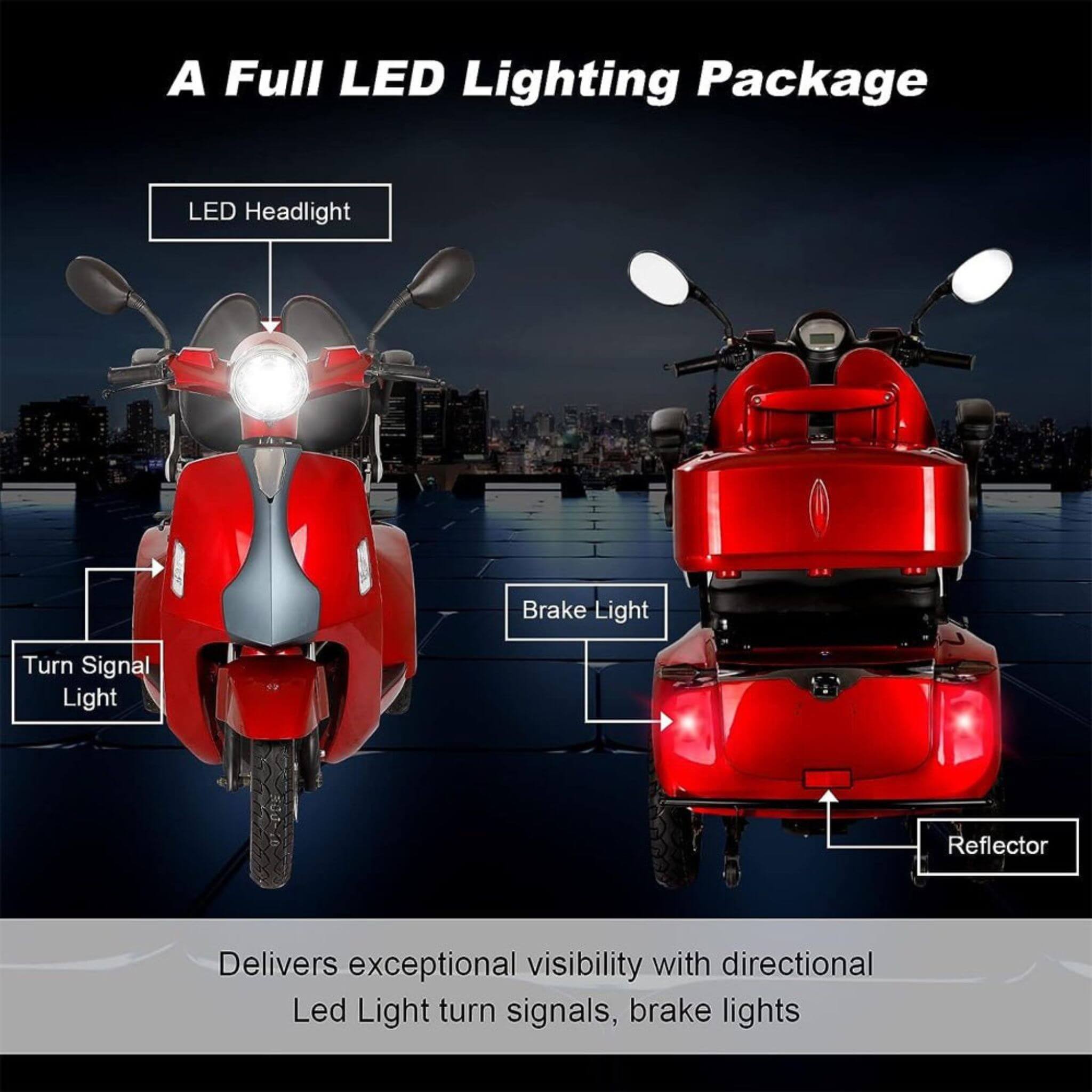 Zvg Heavy-Duty 800W All-Terrain Electric Powered Mobility Scooter For Seniors & Adults (SAK96314)