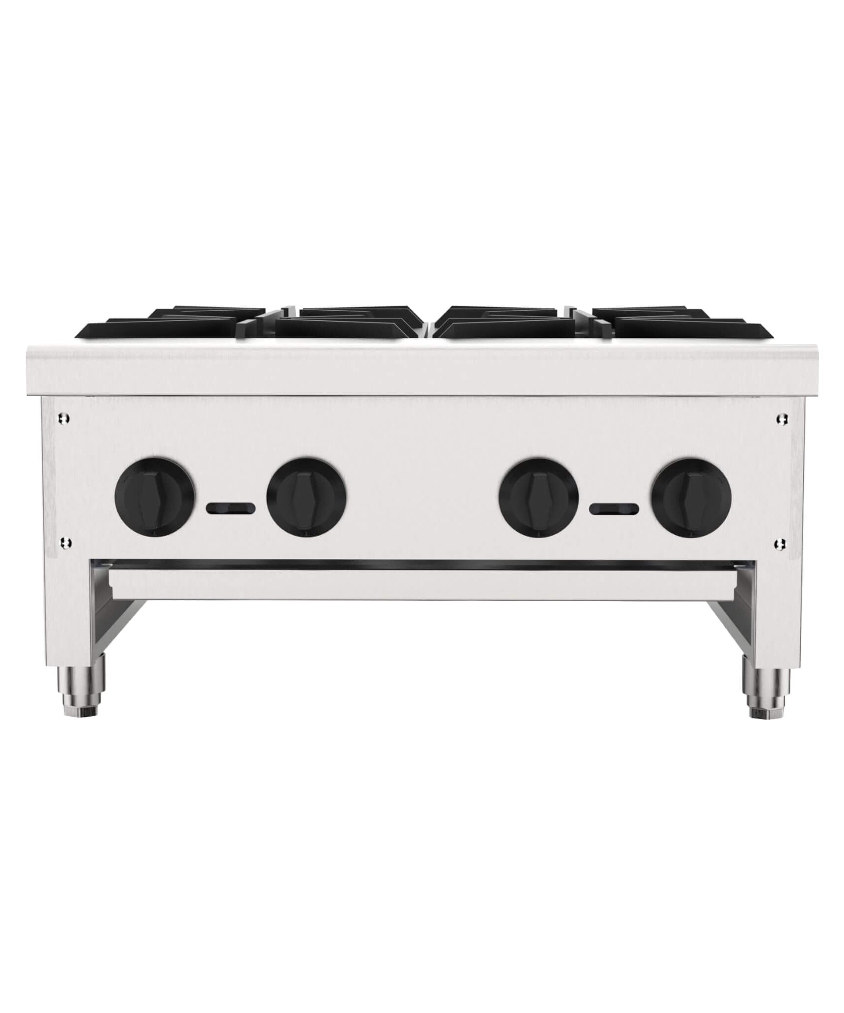 Heavy-Duty Commercial 112K BTU 4-Burner Stainless Steel Gas Stove Hot Plate (SAK39201)