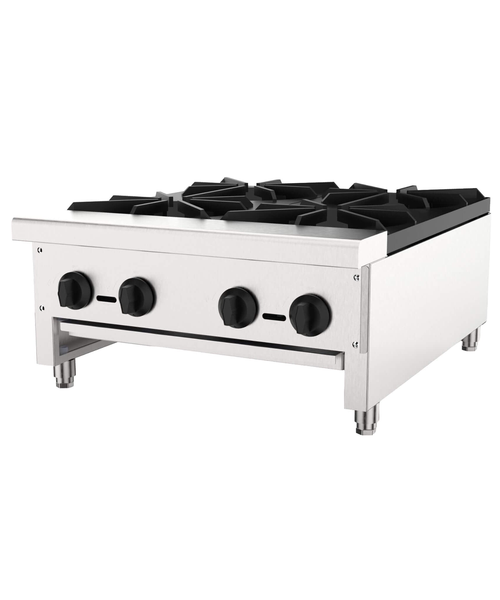 Heavy-Duty Commercial 112K BTU 4-Burner Stainless Steel Gas Stove Hot Plate (SAK39201)