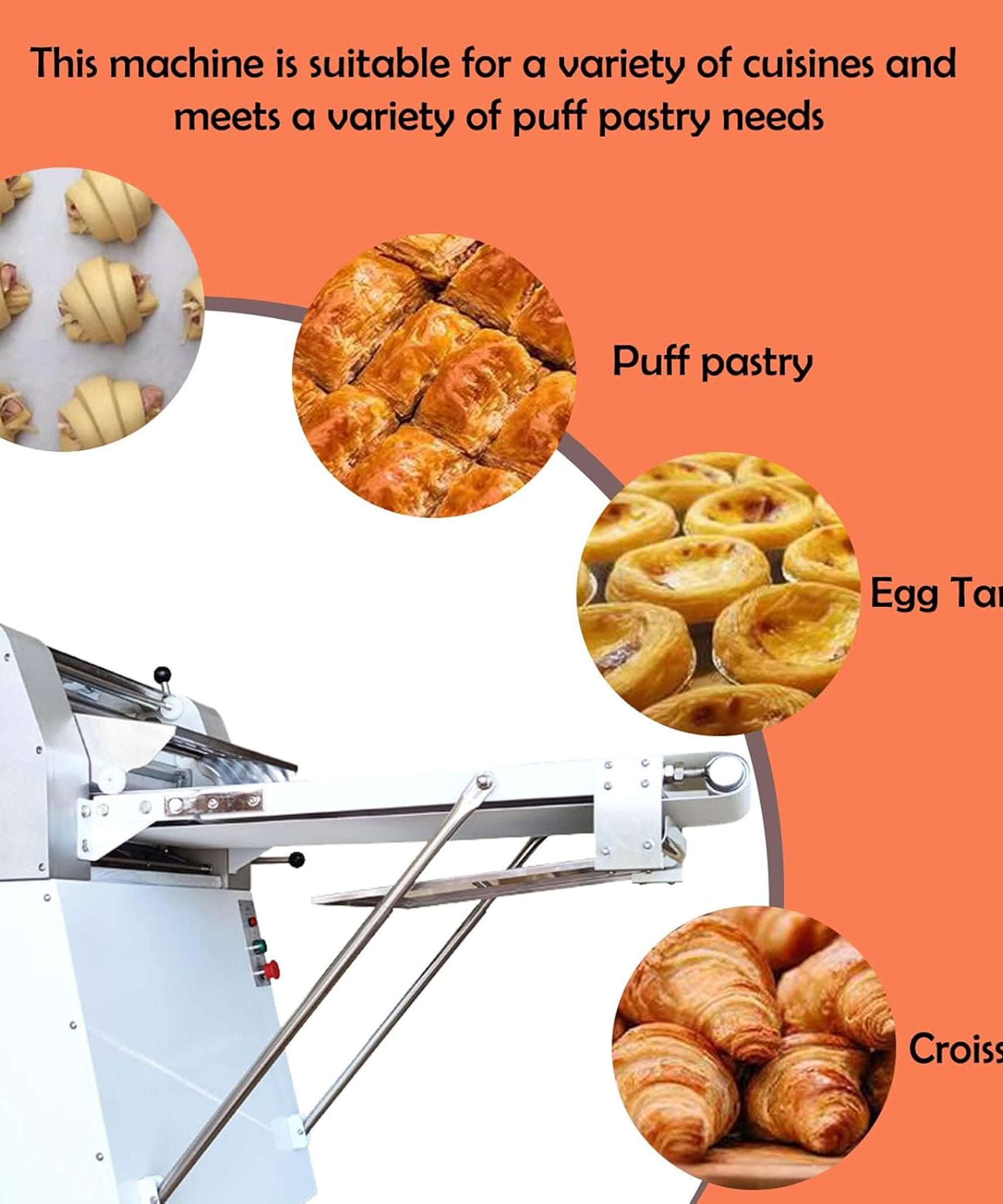 Heavy-Duty Commercial 220V Electric Dough Sheeter Machine With Adjustable Thickness (SAK17382)
