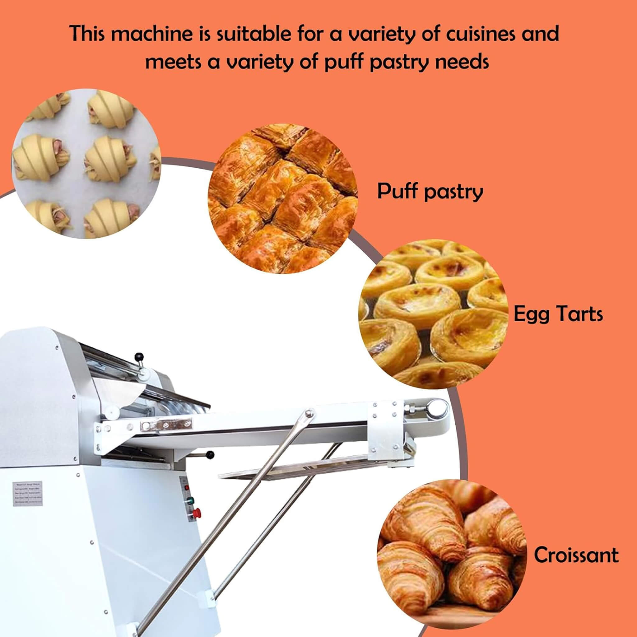 Heavy-Duty Commercial 220V Electric Dough Sheeter Machine With Adjustable Thickness (SAK17382)