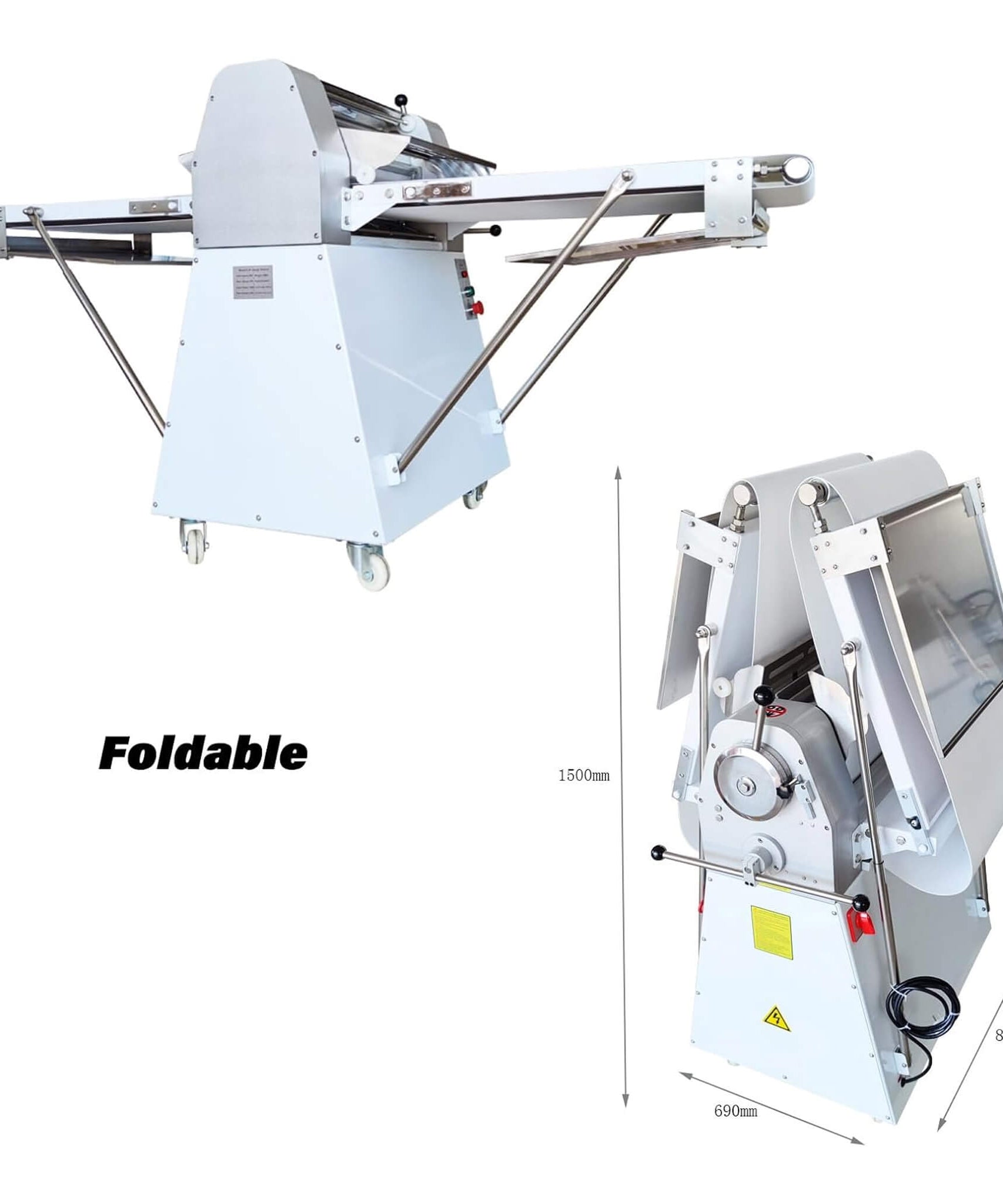 Heavy-Duty Commercial 220V Electric Dough Sheeter Machine With Adjustable Thickness (SAK17382)