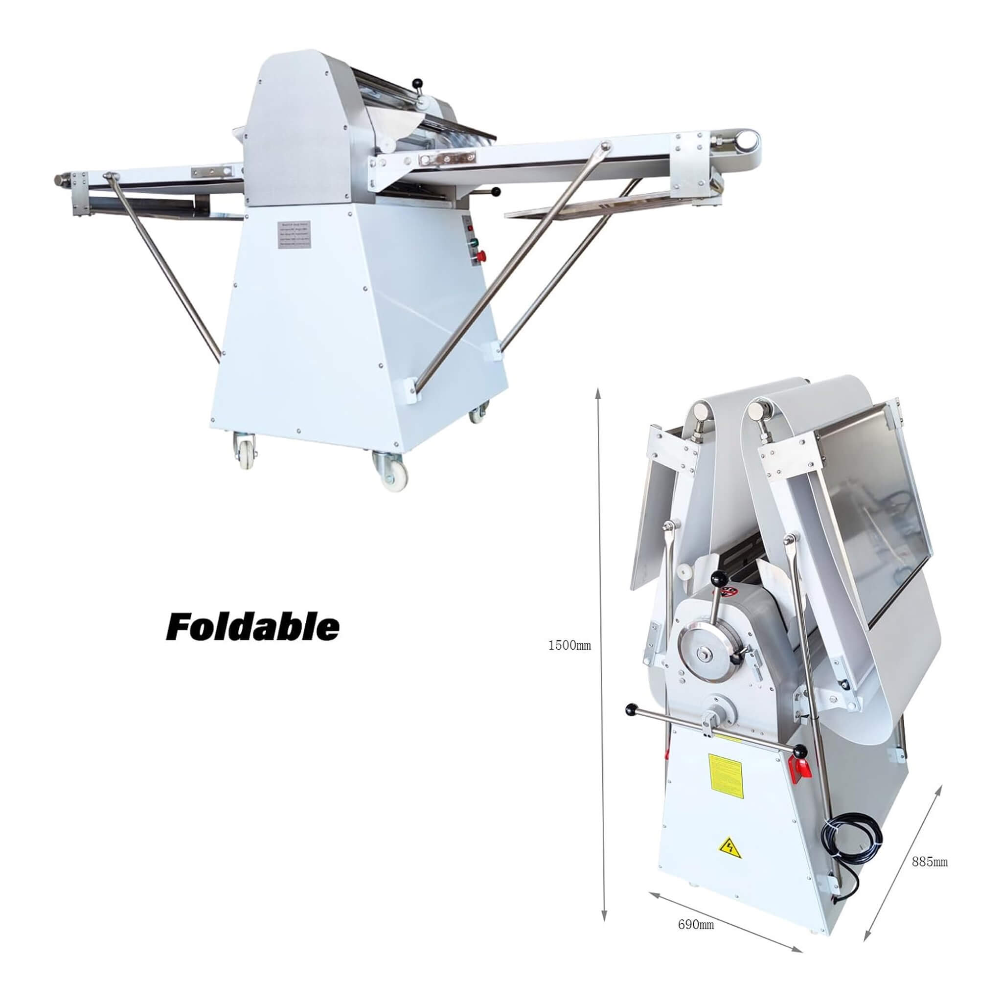 Heavy-Duty Commercial 220V Electric Dough Sheeter Machine With Adjustable Thickness (SAK17382)