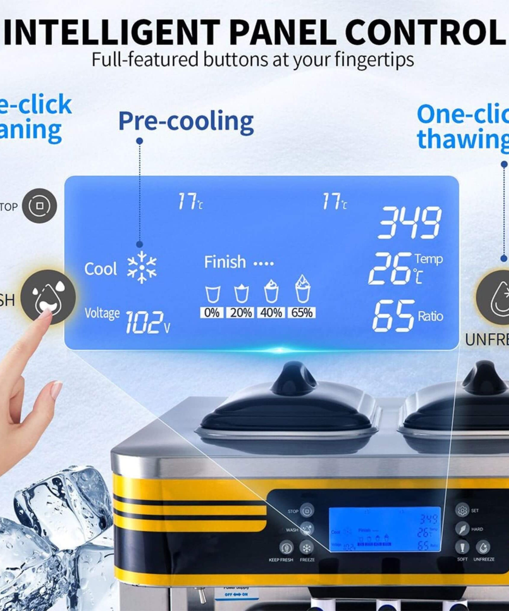 Heavy-Duty Commercial 3-Flavor 2350W Countertop Soft Serve Ice Cream Maker Machine (SAK63972)