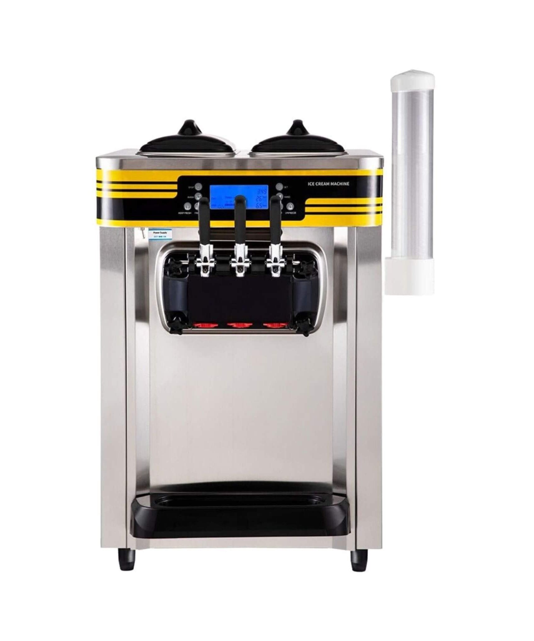 Heavy-Duty Commercial 3-Flavor 2350W Countertop Soft Serve Ice Cream Maker Machine (SAK63972)