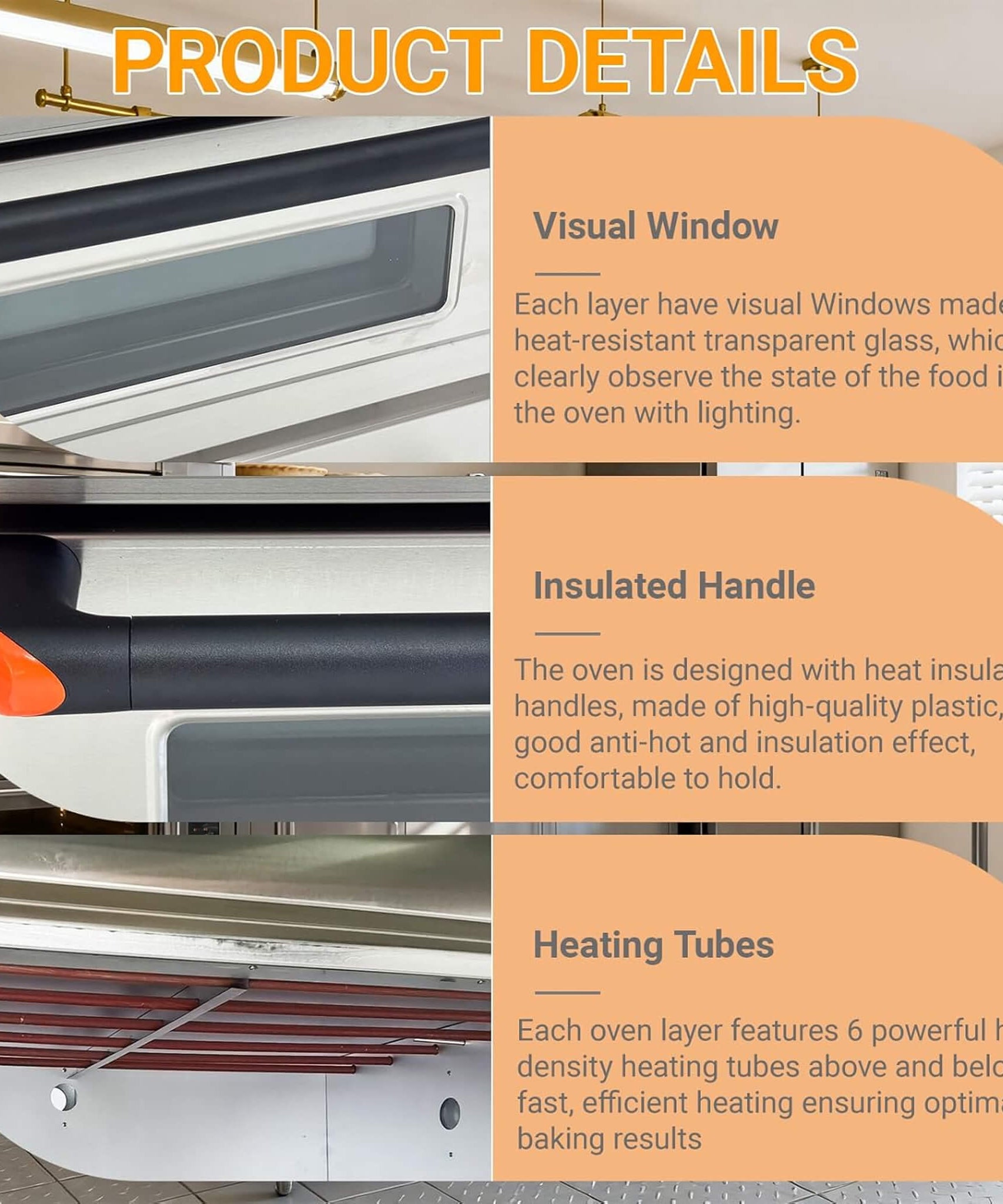Heavy-Duty Commercial Triple Deck 220V 19.8KW Electric Pizza Oven (SAK56751)