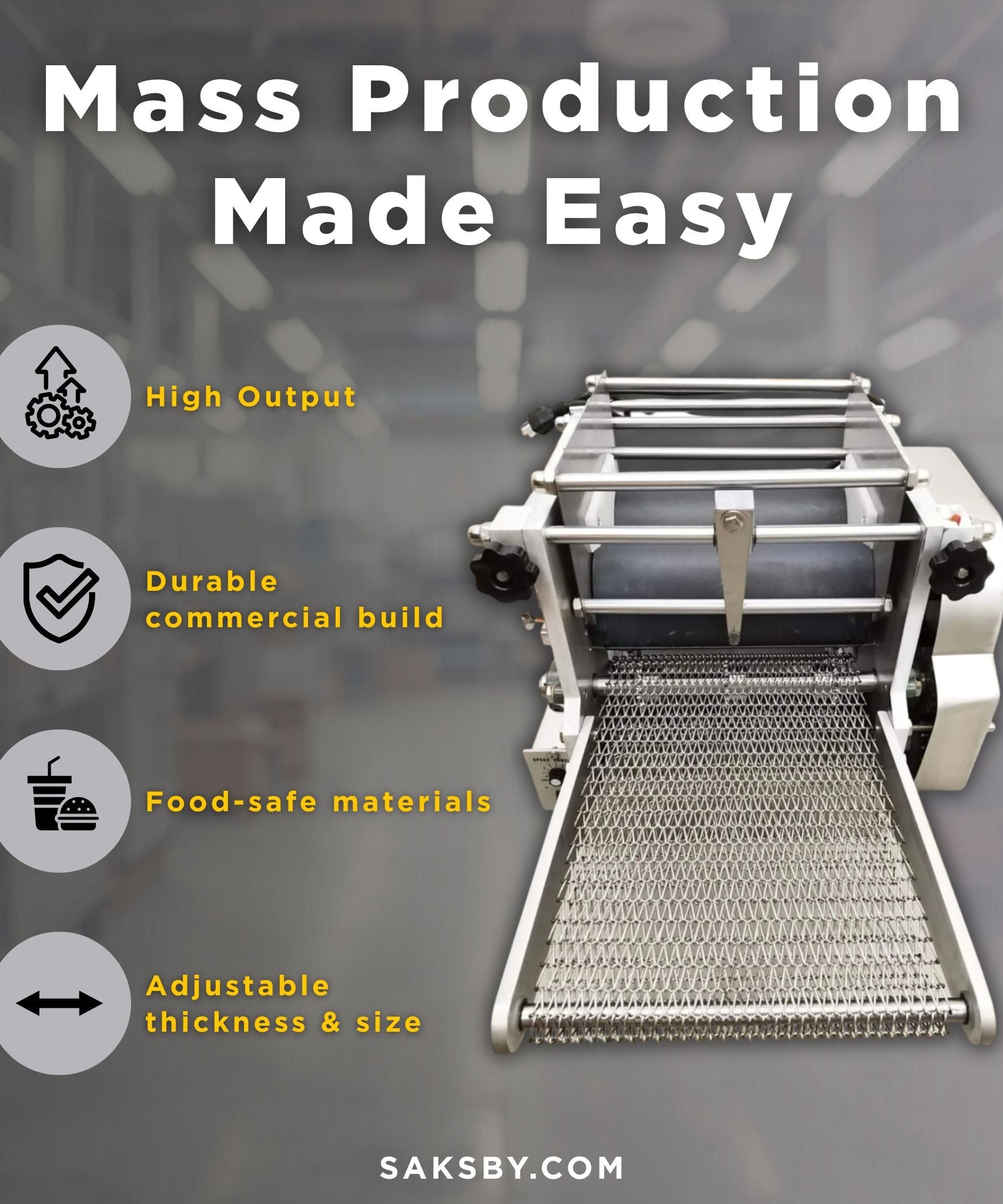 Heavy-Duty Commercial Automatic Corn Tortilla Making Machine (SAK60513)