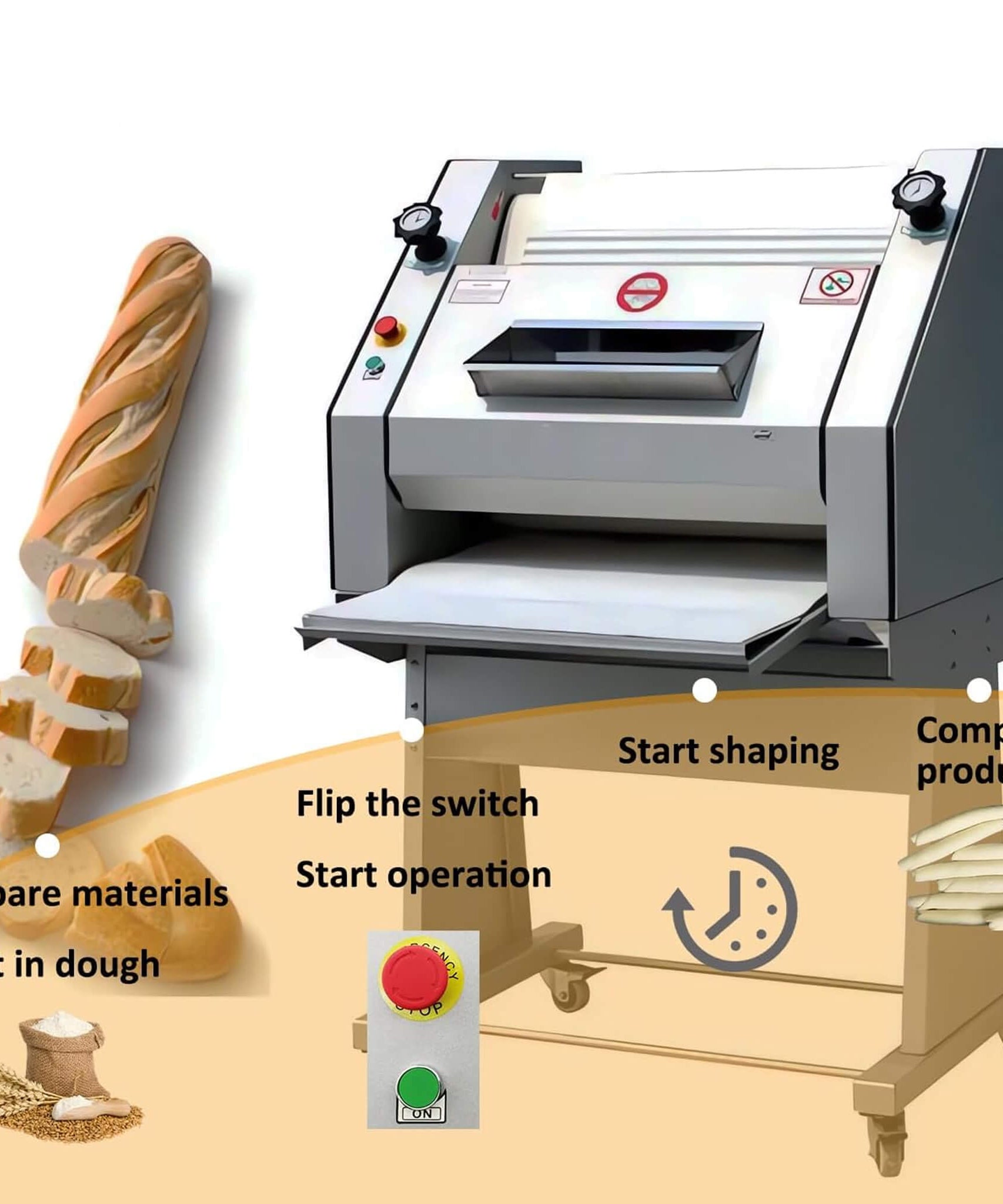 Heavy-Duty Commercial 110V Electric Baguette Bread Shaper Machine (SAK68176)