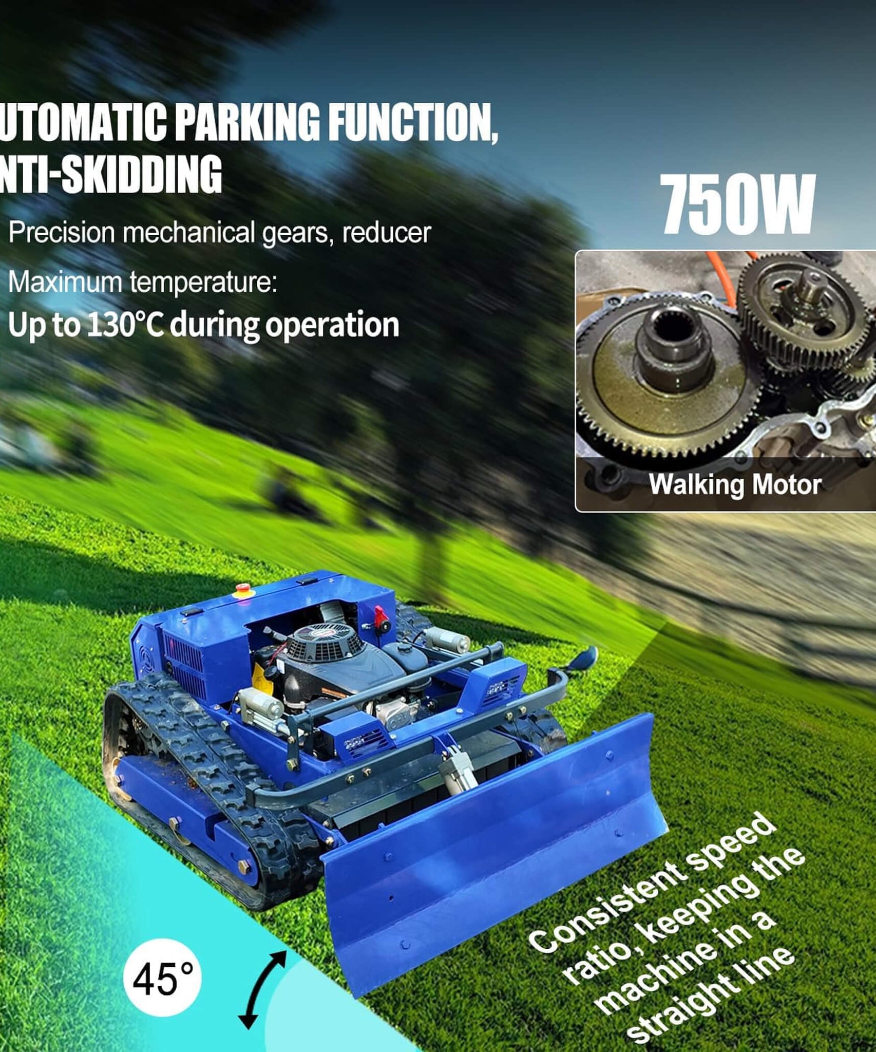 Heavy-Duty Commercial Remote-Controlled Lawn Mower With Snow Plow (SAK85214)