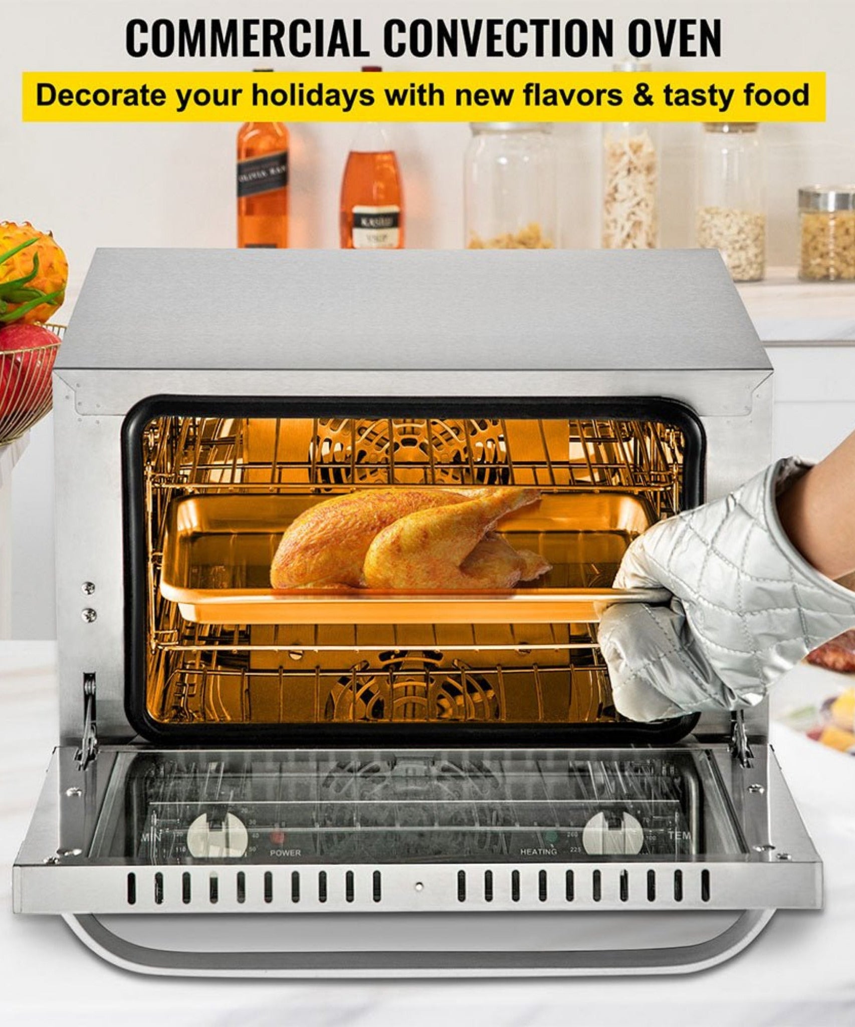 Heavy-Duty Commercial Stainless Steel Countertop Convection Toaster Oven (SAK51683)
