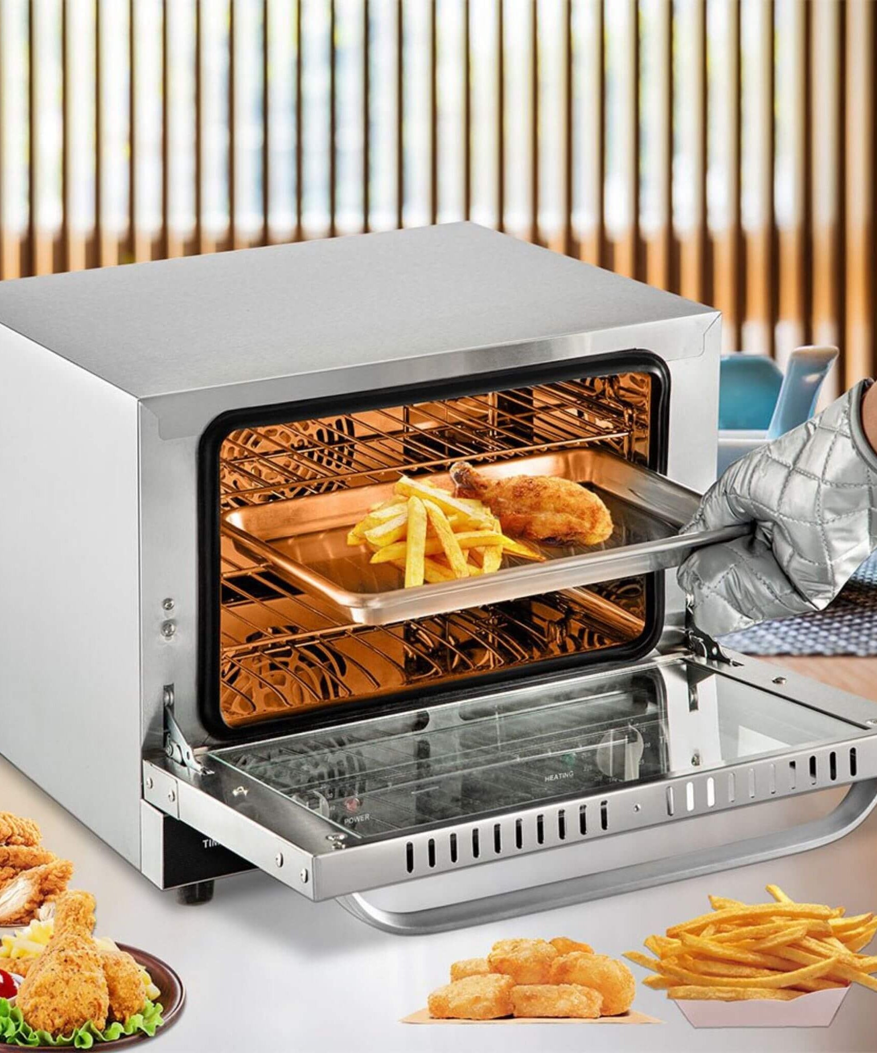 Heavy-Duty Commercial Stainless Steel Countertop Convection Toaster Oven (SAK51683)