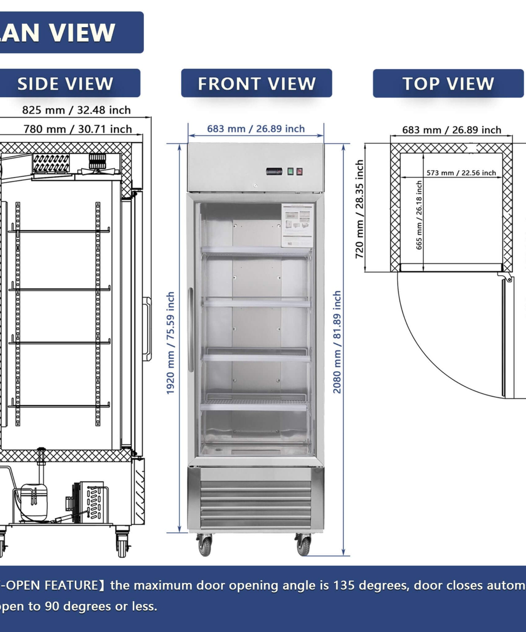 Heavy-Duty Commercial Upright ETL Certified Freezer For Restaurants, Bars, And Supermarkets (SAK01847)