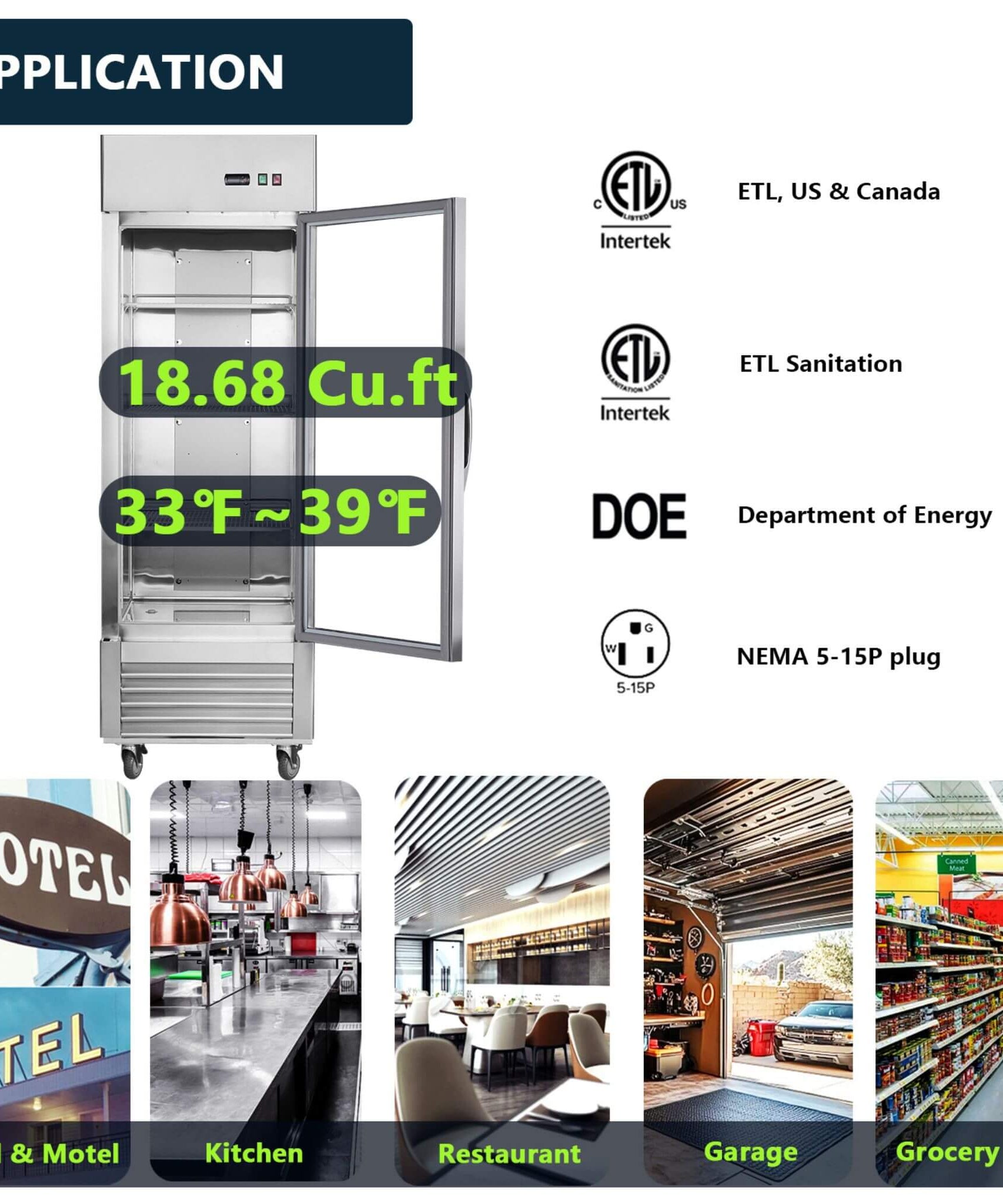 Heavy-Duty Commercial Upright ETL Certified Freezer For Restaurants, Bars, And Supermarkets (SAK01847)