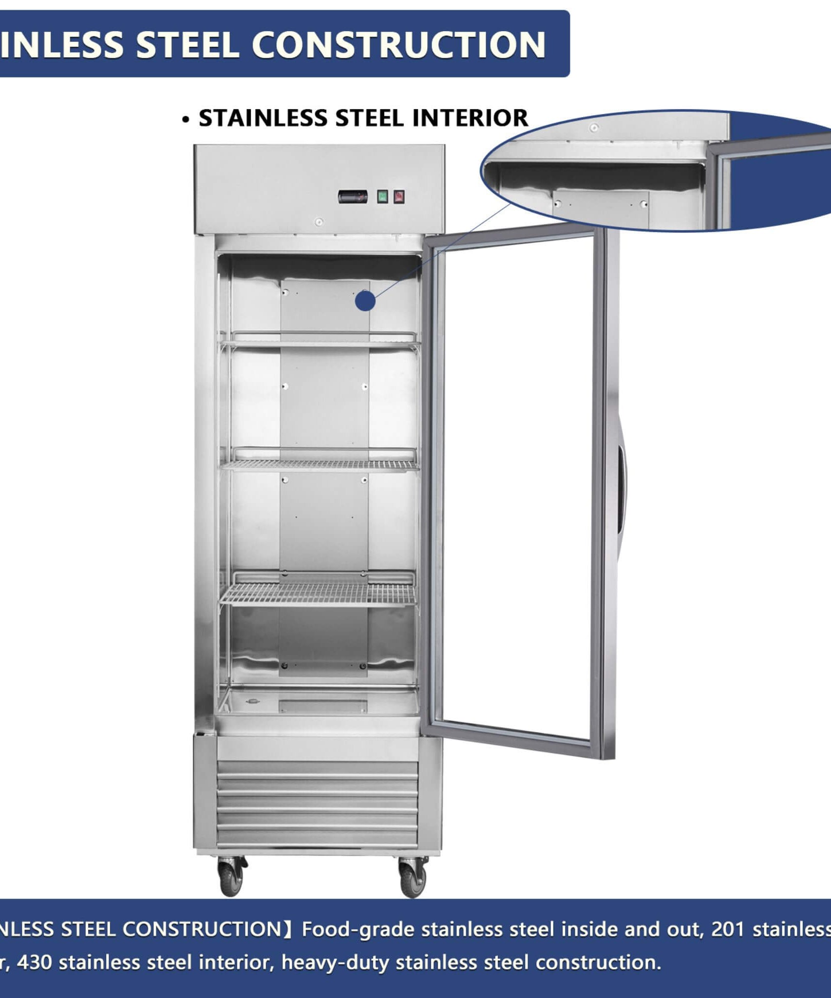 Heavy-Duty Commercial Upright ETL Certified Freezer For Restaurants, Bars, And Supermarkets (SAK01847)