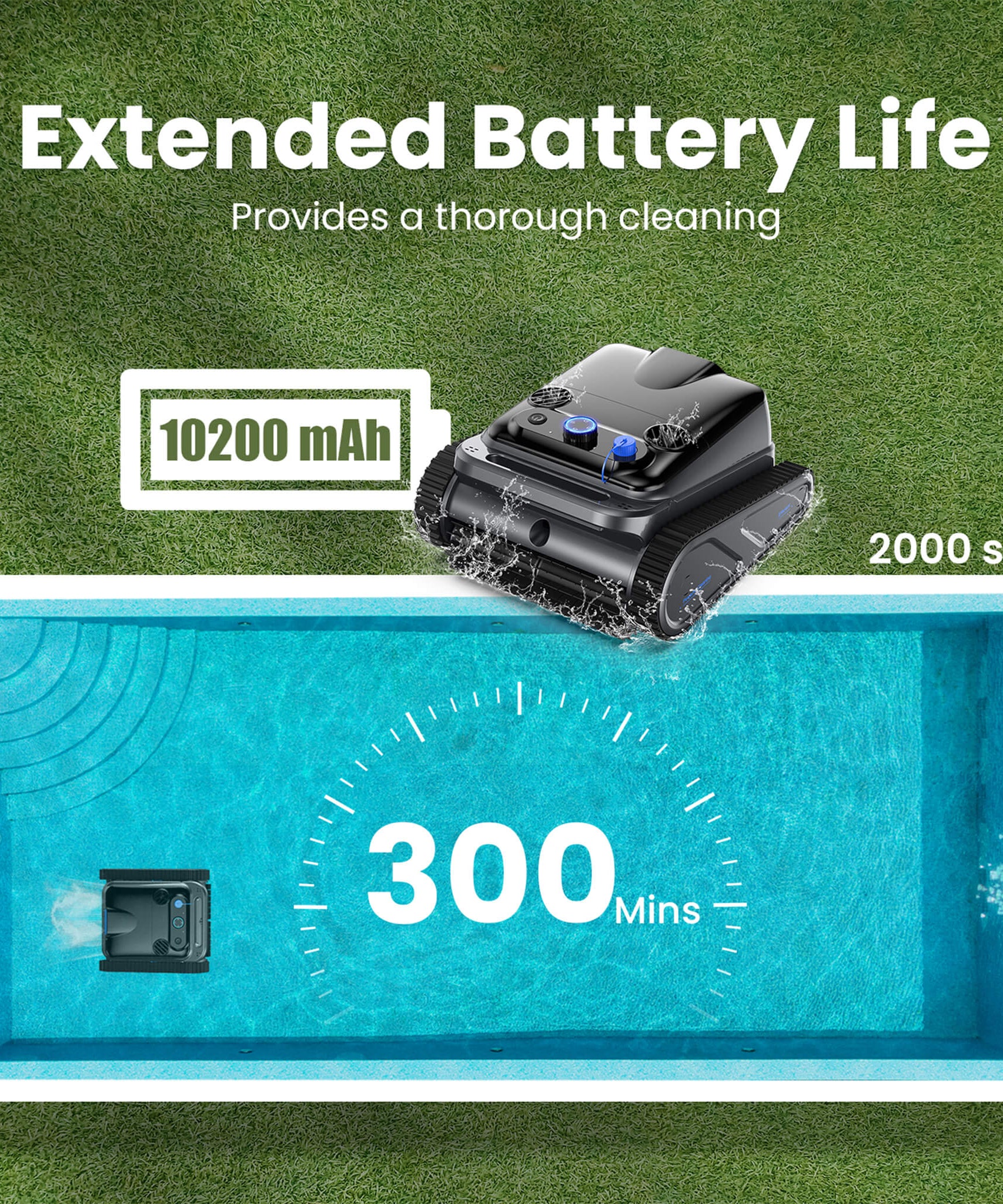 Kabelloser Wandkletter-Poolroboter für den Schwerlastbetrieb (SAK80239)