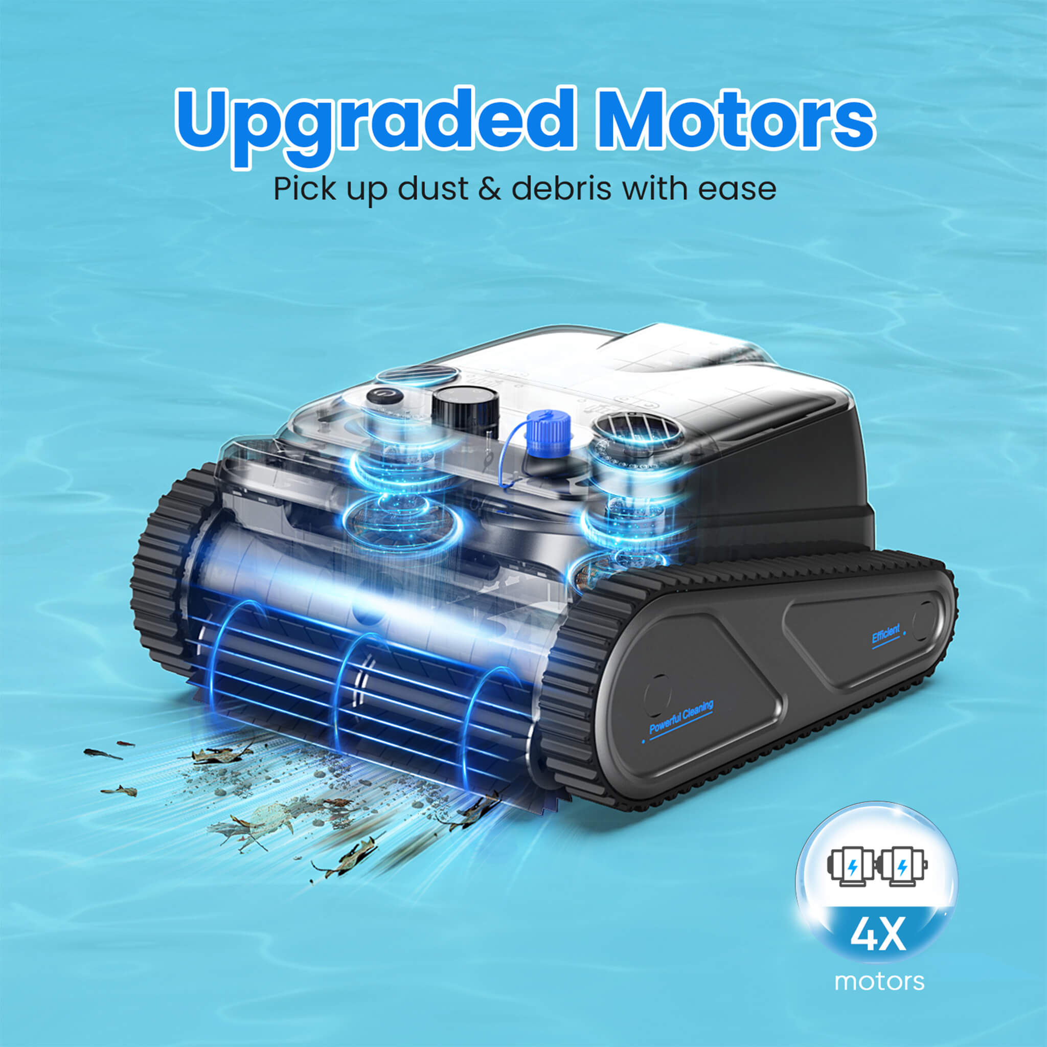 Heavy-Duty Cordless Wall Climbing Robotic Pool Vacuum Cleaner (SAK80239)