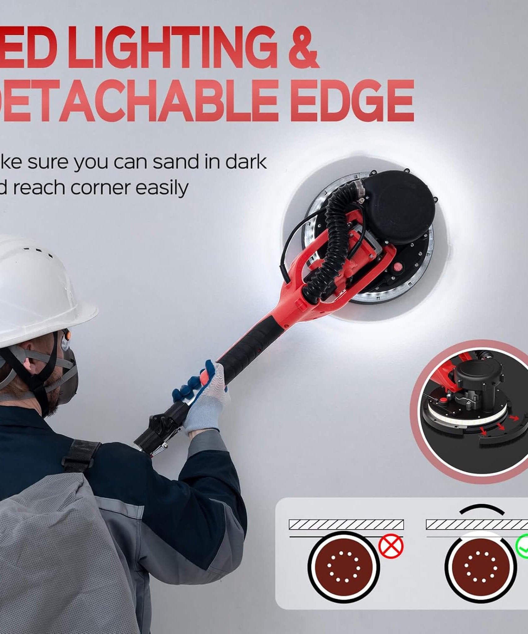 Heavy-Duty Drywall Ceiling Pole Sander Vacuum Tool (SAK93935)
