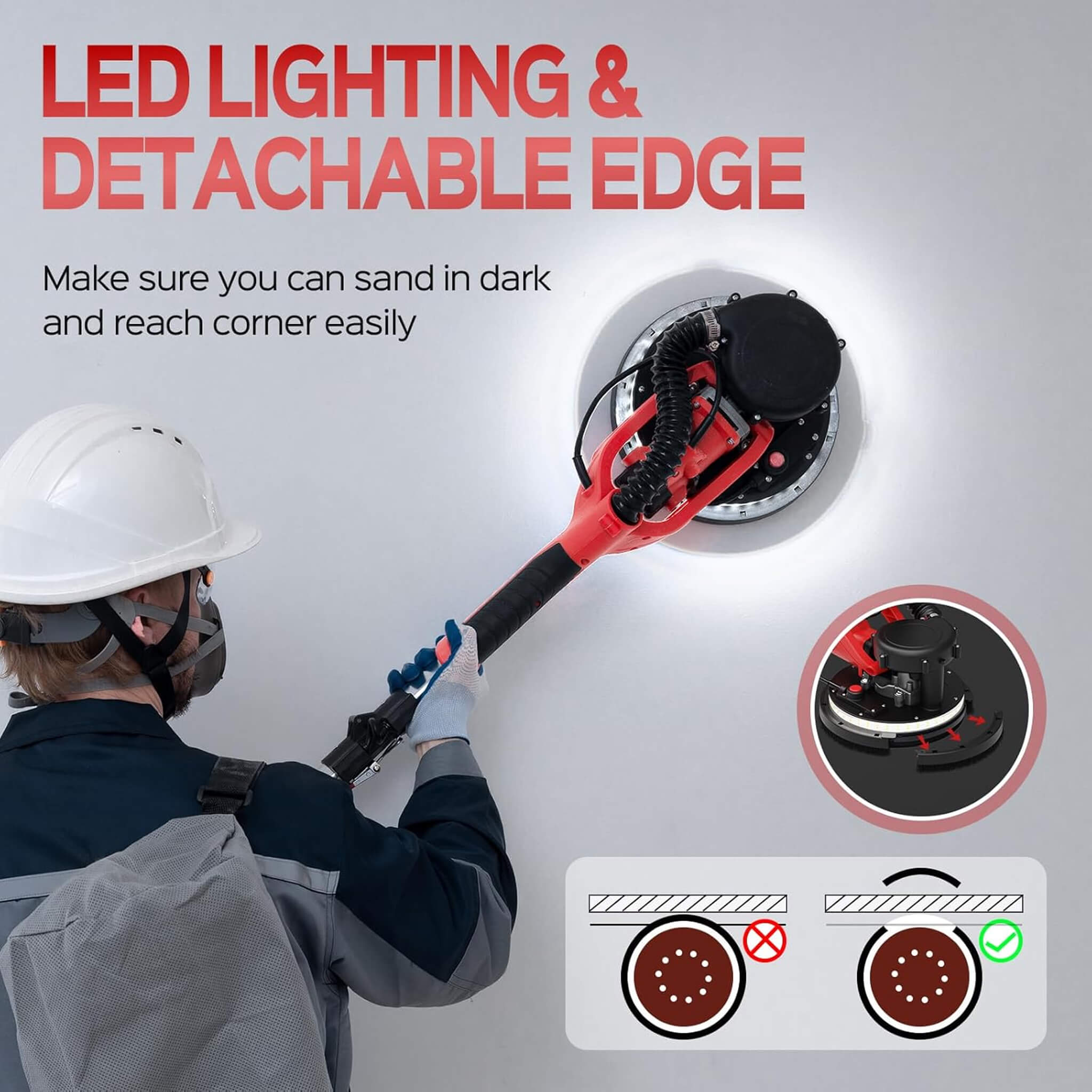 Heavy-Duty Drywall Ceiling Pole Sander Vacuum Tool (SAK93935)