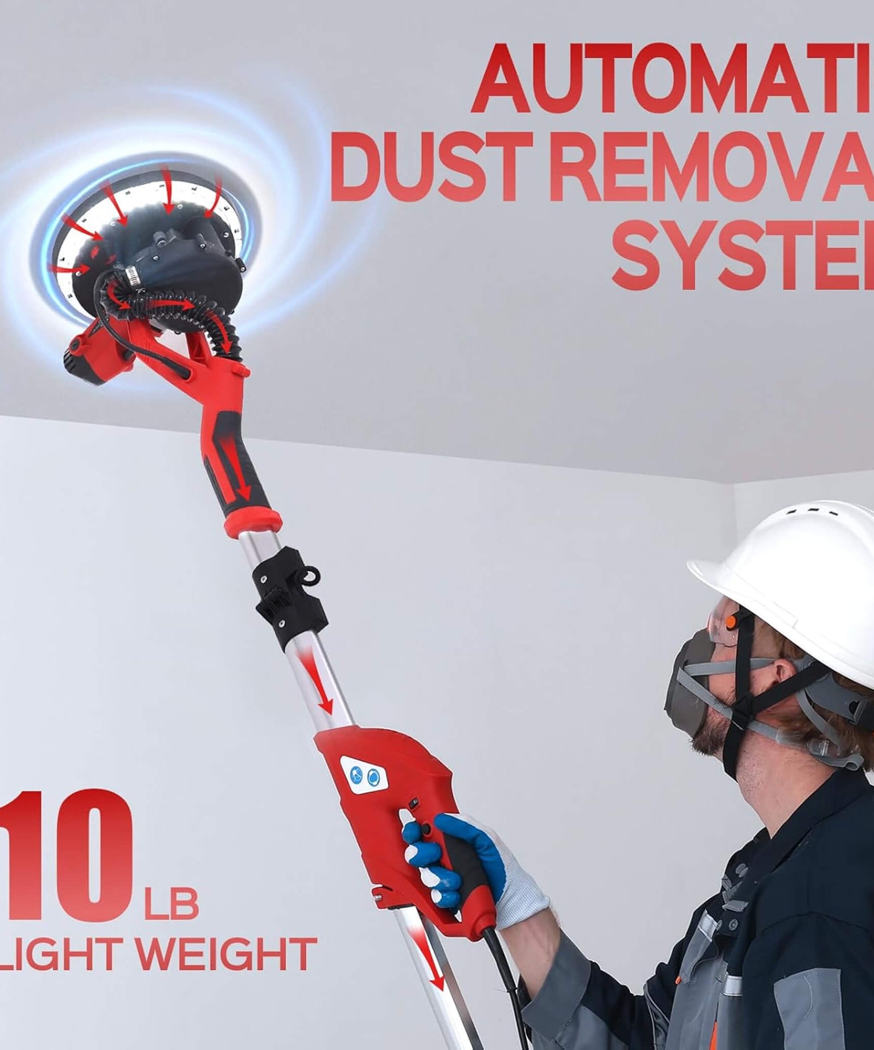 Heavy-Duty Drywall Ceiling Pole Sander Vacuum Tool (SAK93935)