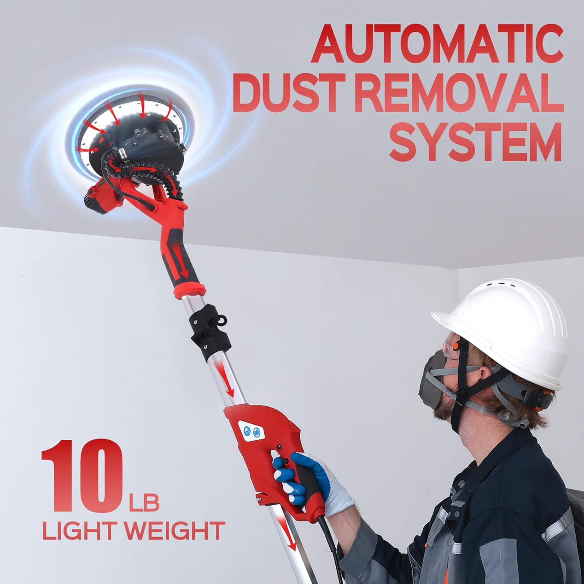 Heavy-Duty Drywall Ceiling Pole Sander Vacuum Tool (SAK93935)