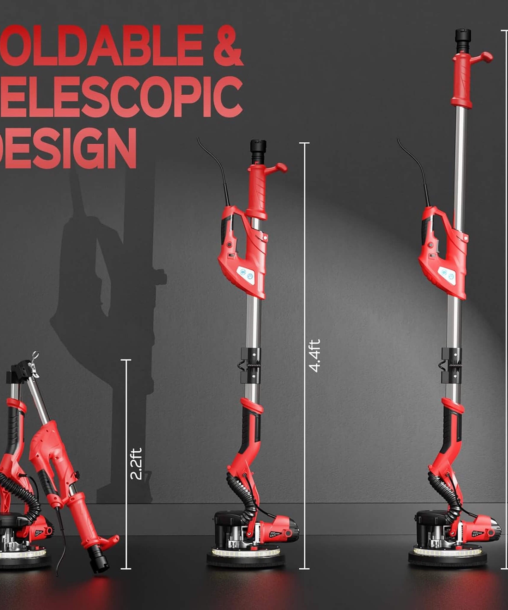 Heavy-Duty Drywall Ceiling Pole Sander Vacuum Tool (SAK93935)