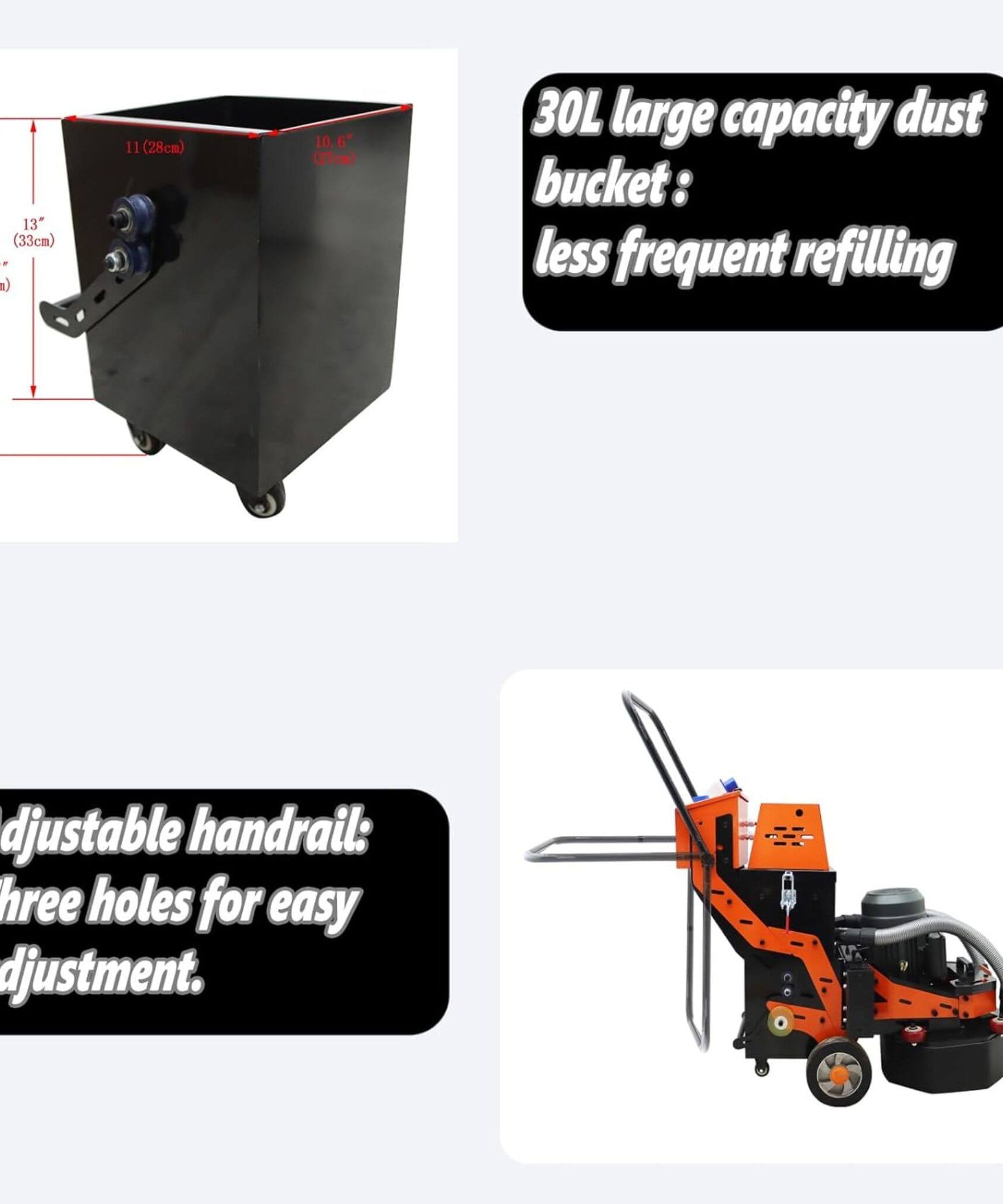 Heavy-Duty Electric Hand-Push Concrete Floor Grinder Polisher (SAK64185)