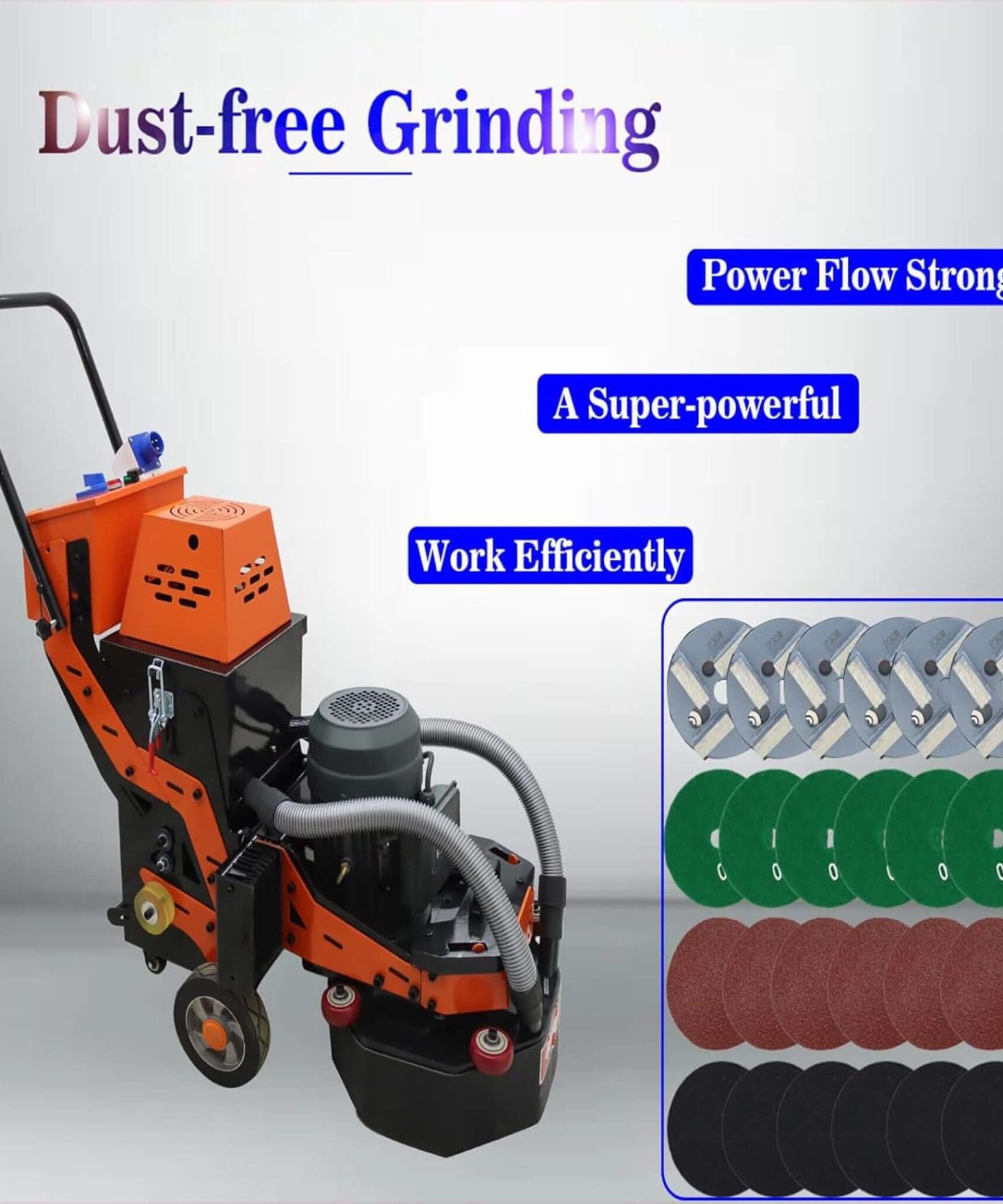 Heavy-Duty Electric Hand-Push Concrete Floor Grinder Polisher (SAK64185)