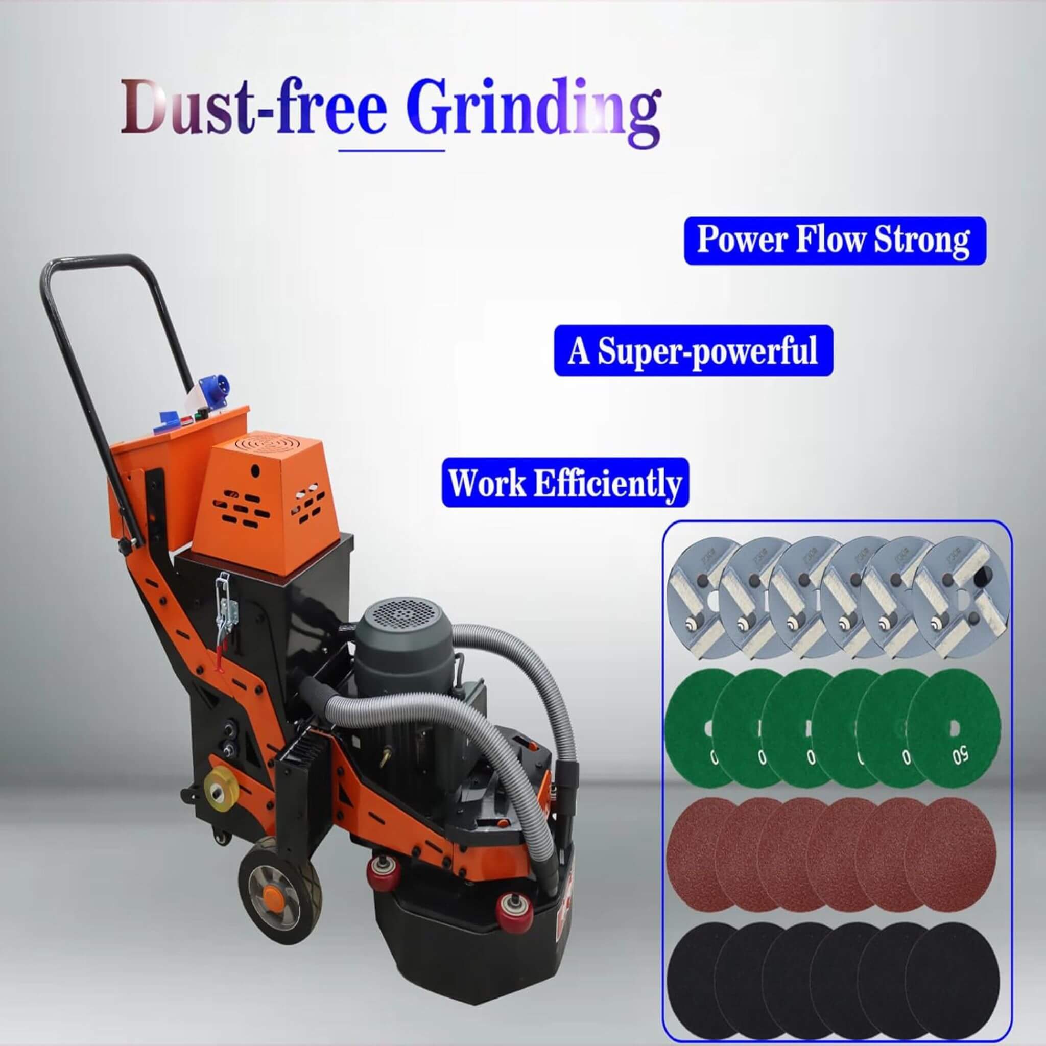 Heavy-Duty Electric Hand-Push Concrete Floor Grinder Polisher (SAK64185)