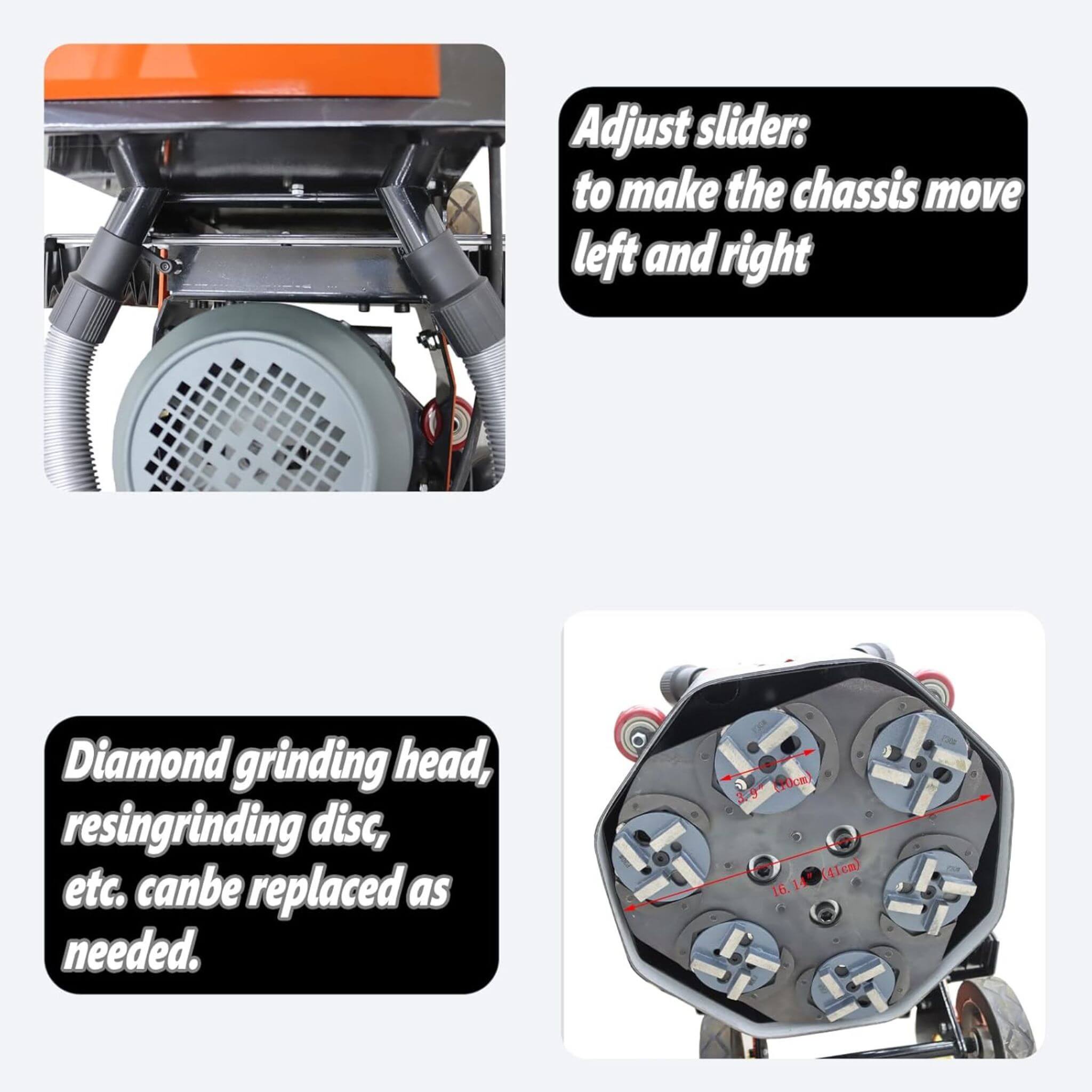 Heavy-Duty Electric Hand-Push Concrete Floor Grinder Polisher (SAK64185)