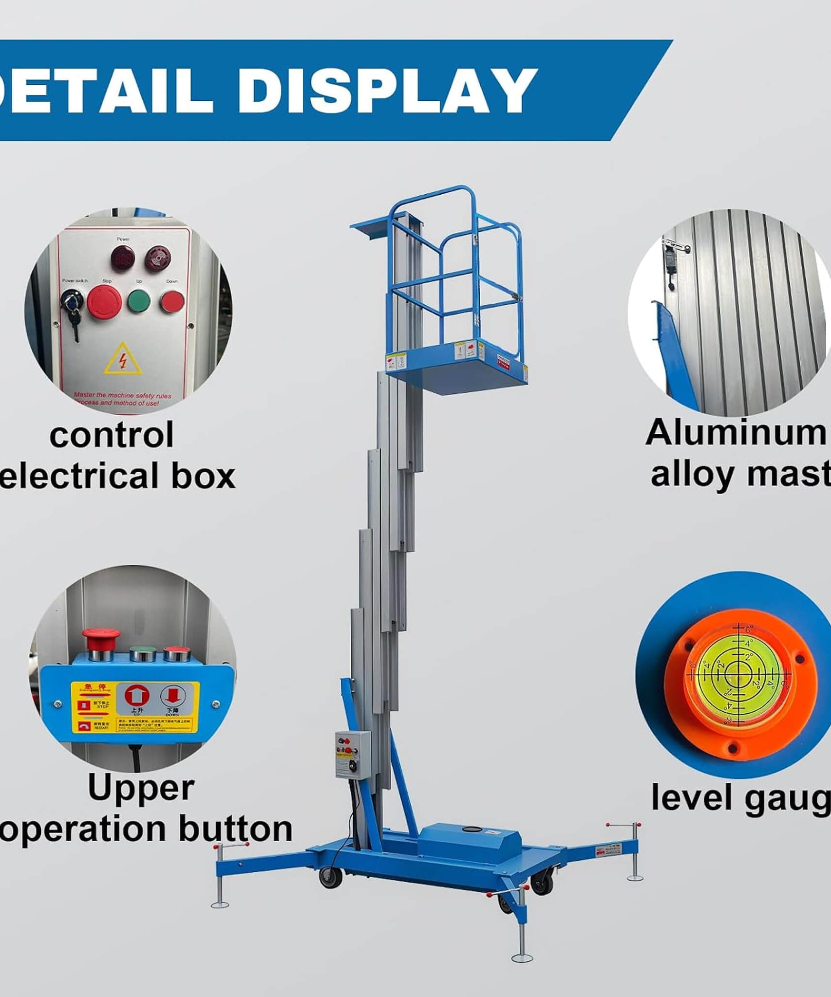 Heavy-Duty Electric Hydraulic Aluminum Mobile Man Lift (SAK20587)