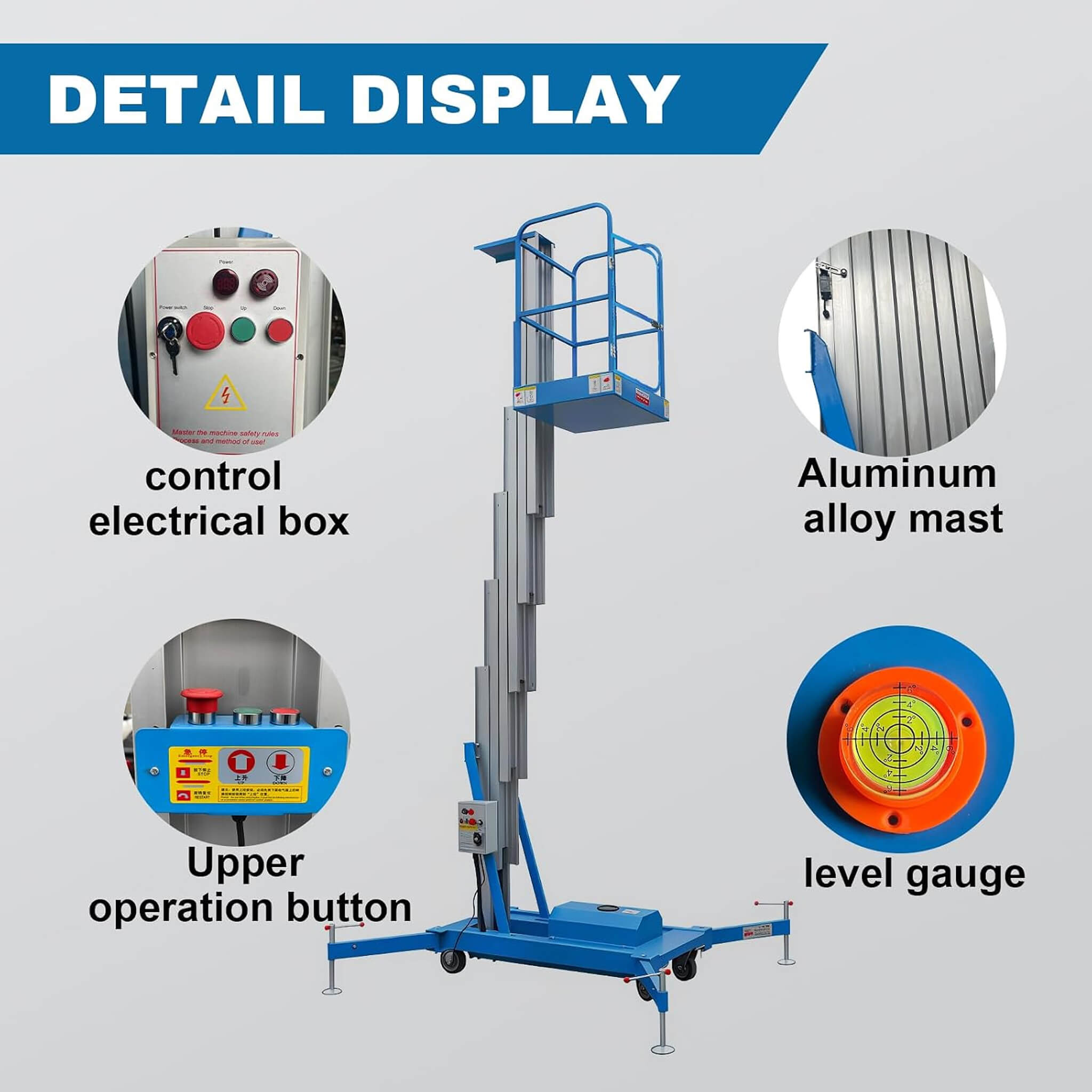 Heavy-Duty Electric Hydraulic Aluminum Mobile Man Lift (SAK20587)
