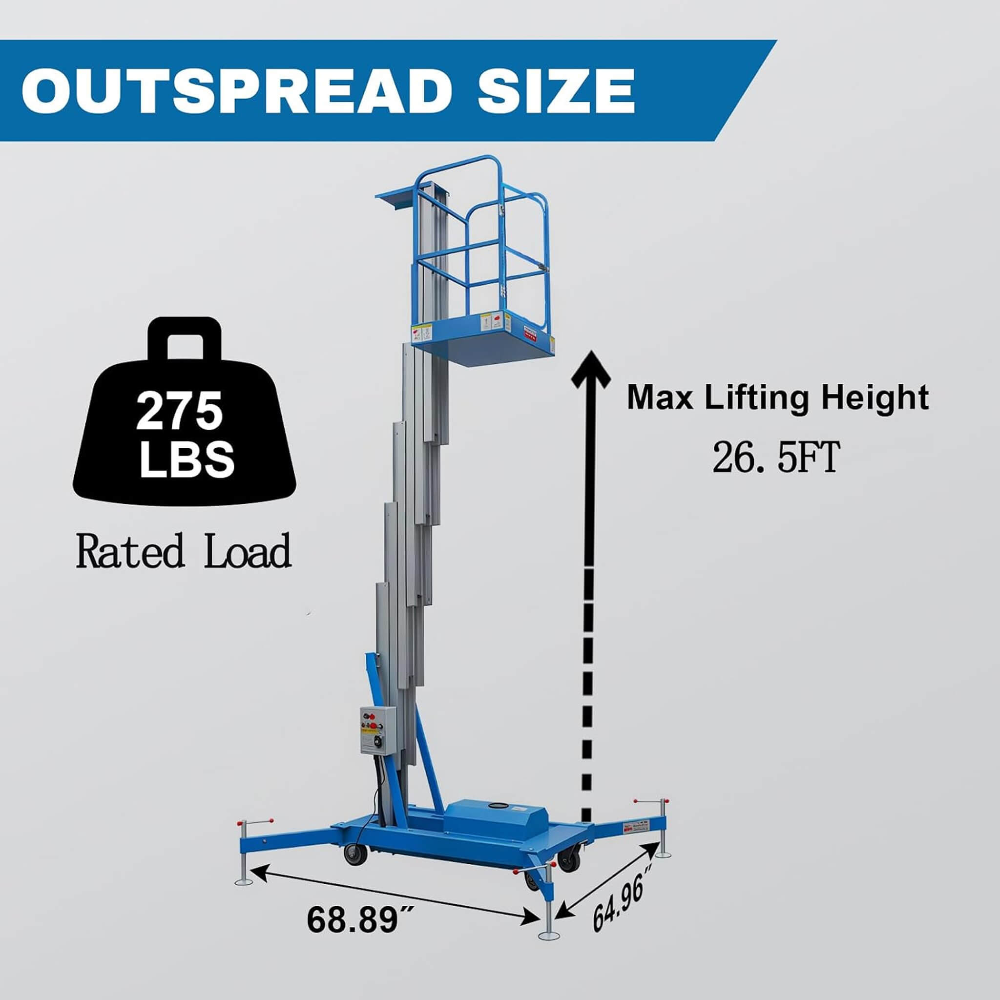 Heavy-Duty Electric Hydraulic Aluminum Mobile Man Lift (SAK20587)