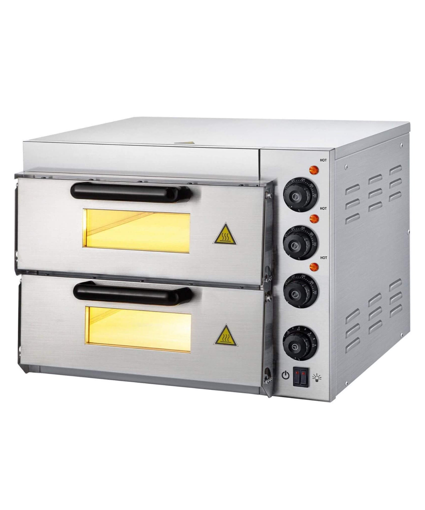 Heavy-Duty Electric 2000W Indoor Commercial Countertop Double Deck Pizza Oven (SAK36147)