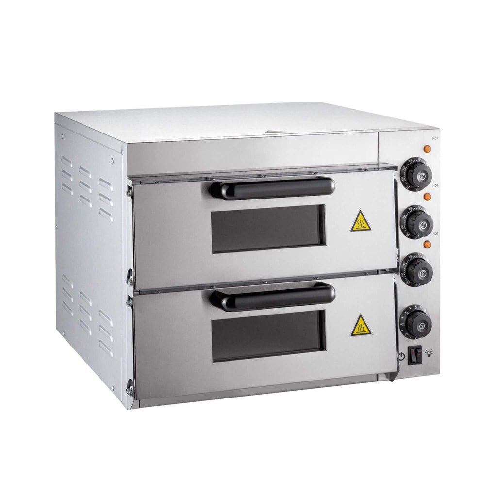 Heavy-Duty Electric 2000W Indoor Commercial Countertop Double Deck Pizza Oven (SAK36147)