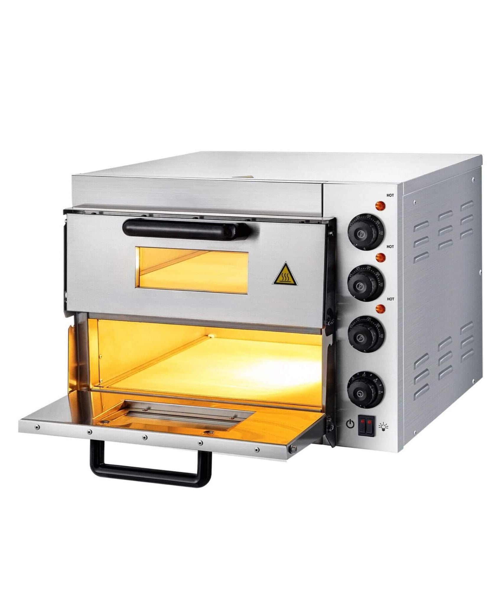 Heavy-Duty Electric 2000W Indoor Commercial Countertop Double Deck Pizza Oven (SAK36147)