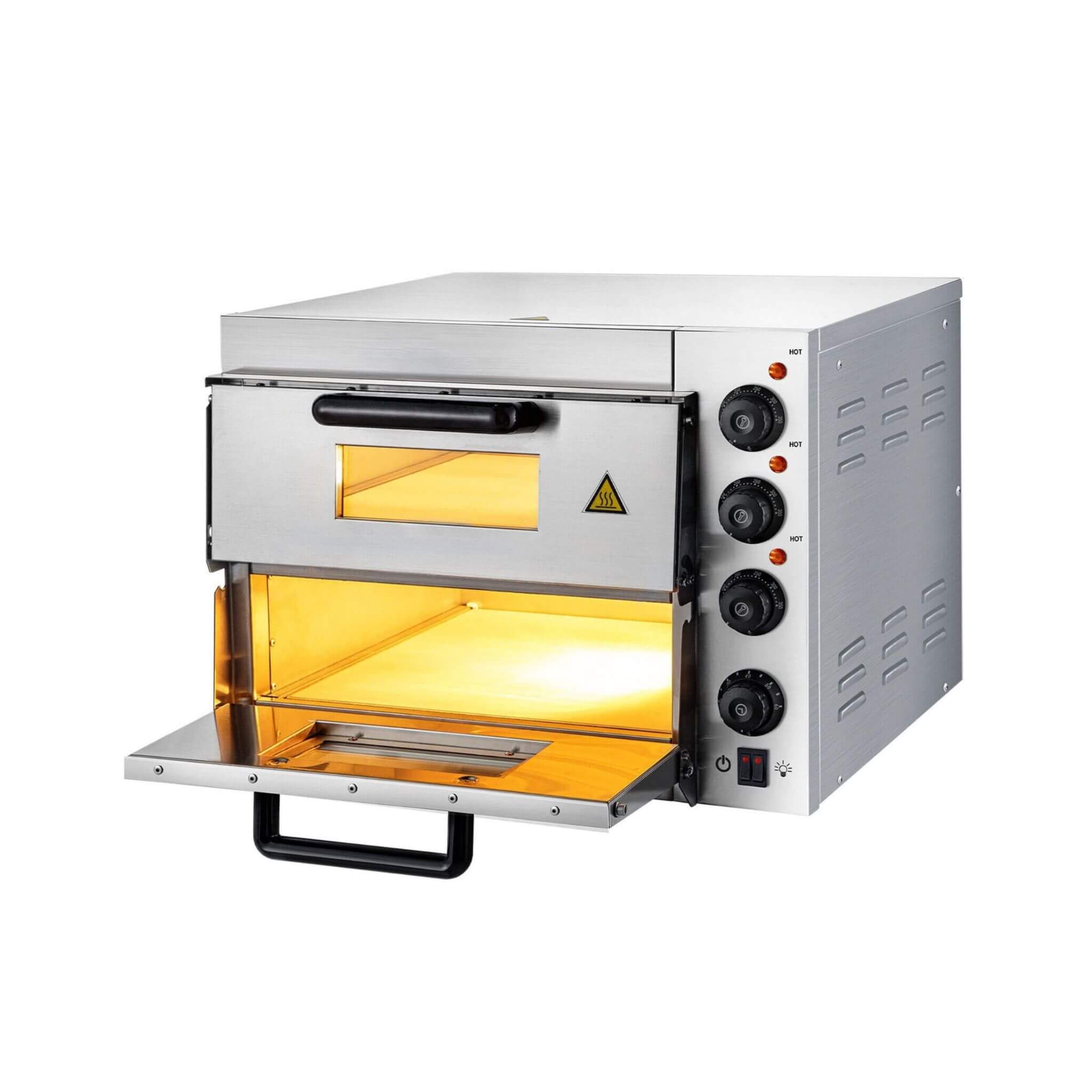 Heavy-Duty Electric 2000W Indoor Commercial Countertop Double Deck Pizza Oven (SAK36147)