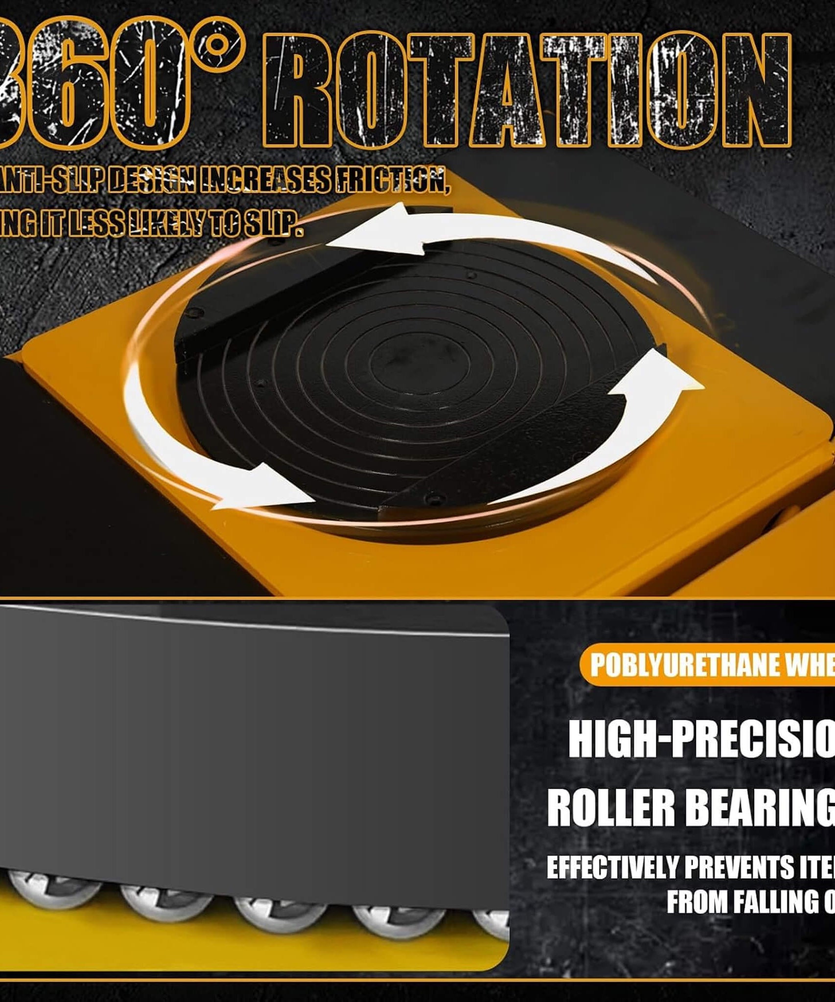 Heavy-Duty Electric Industrial 360-Degree Rotational Mover Skate Dolly (SAK52917)