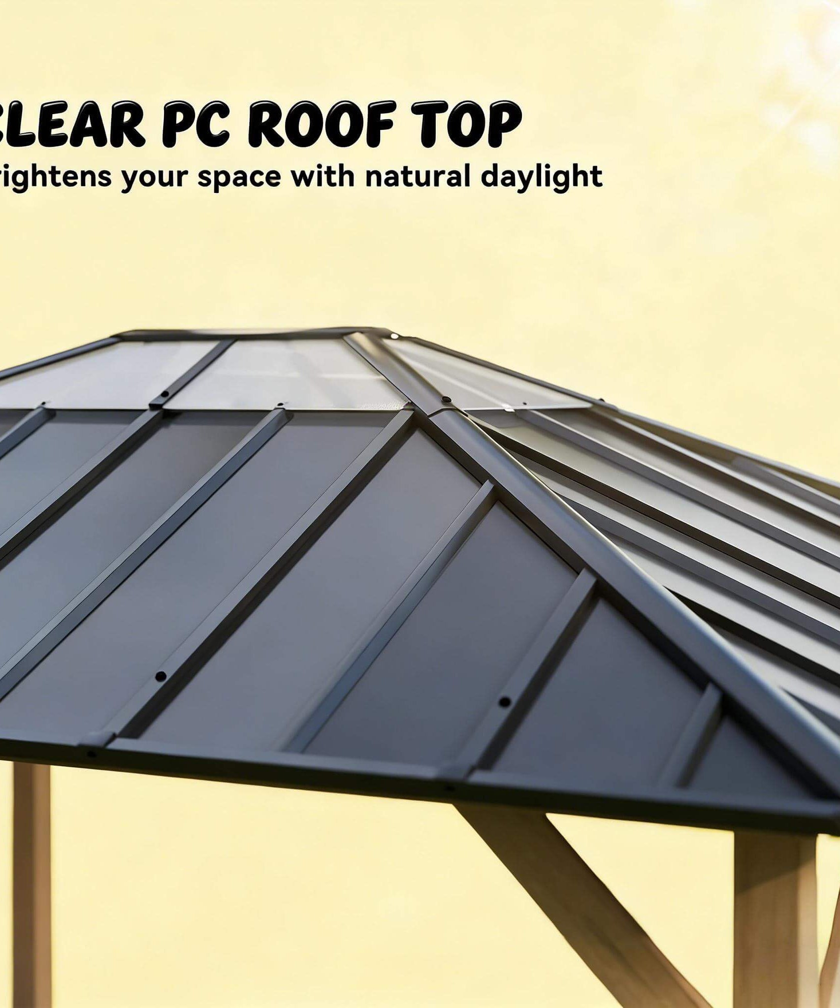 [08X10] Alora Heavy-Duty Fir Wood Hardtop Gazebo With Galvanized Steel Roof And Ceiling Hooks (SAK29467)