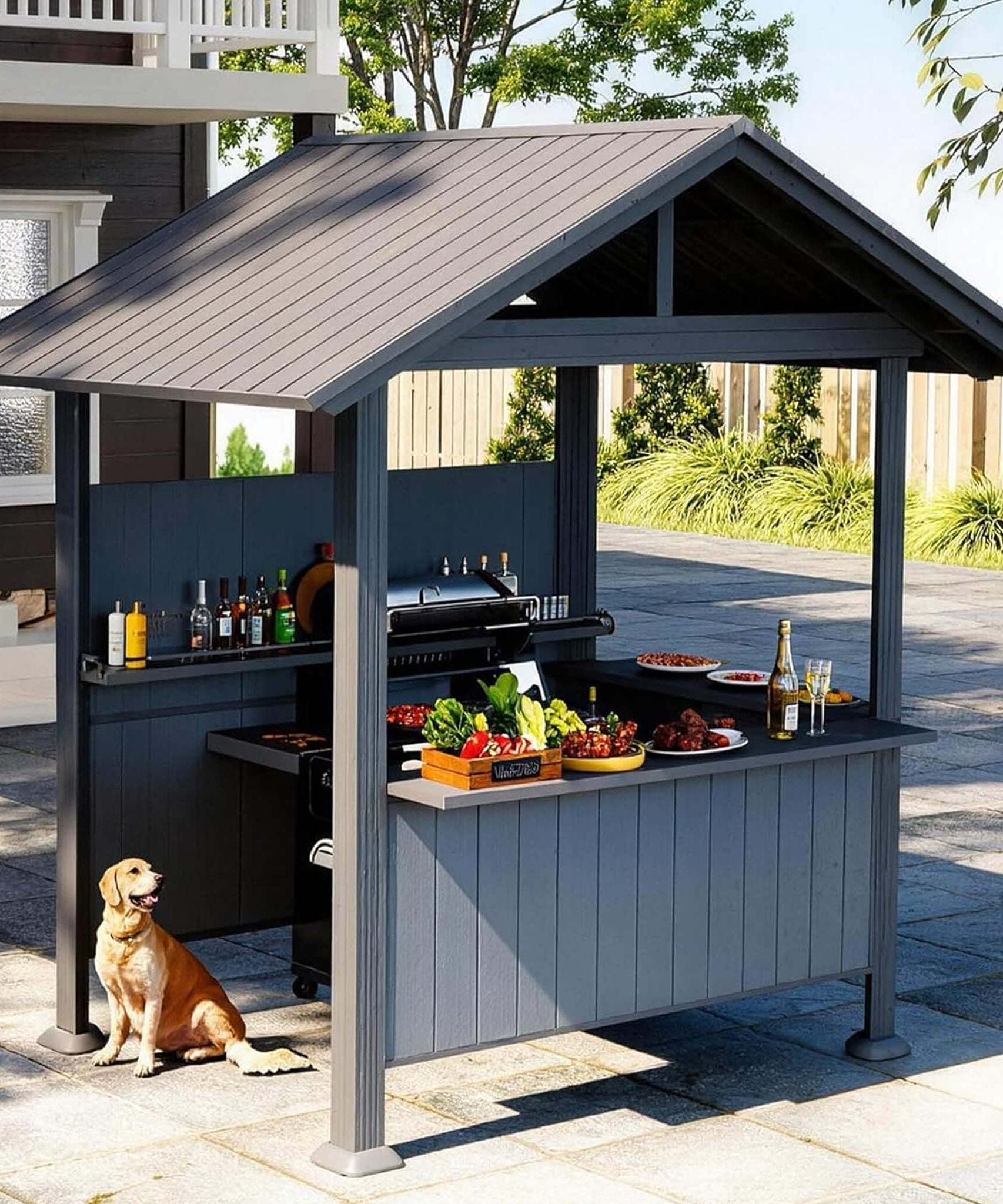 [06X09FT] Alora Heavy-Duty Gable Roof Hardtop Grill Gazebo (SAK49731)